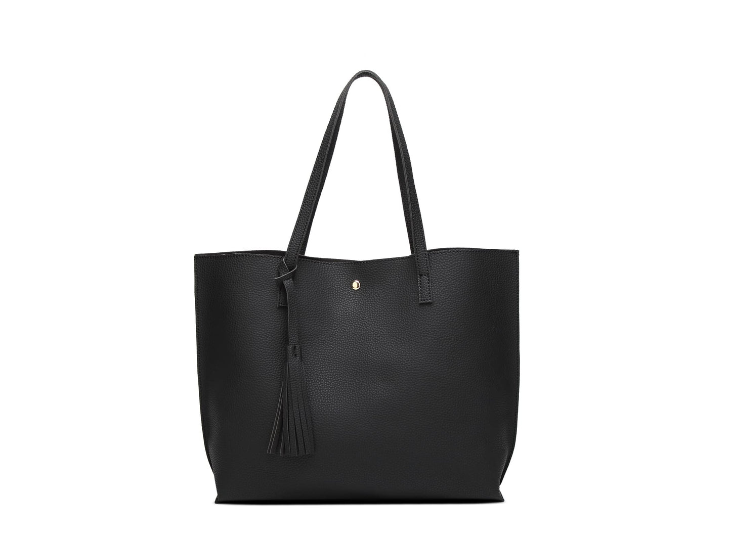 Dreubea Women's Soft Faux Leather Tote Shoulder Bag from, Big Capacity Tassel Handbag