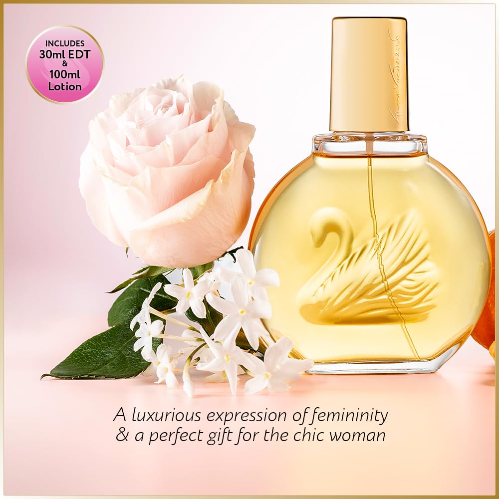 Gloria Vanderbilt No. 1 de Gloria Vanderbilt para mujer - Juego de regalo de 2 piezas de 1 oz EDT en aerosol, loción corporal de 3.4 onzas