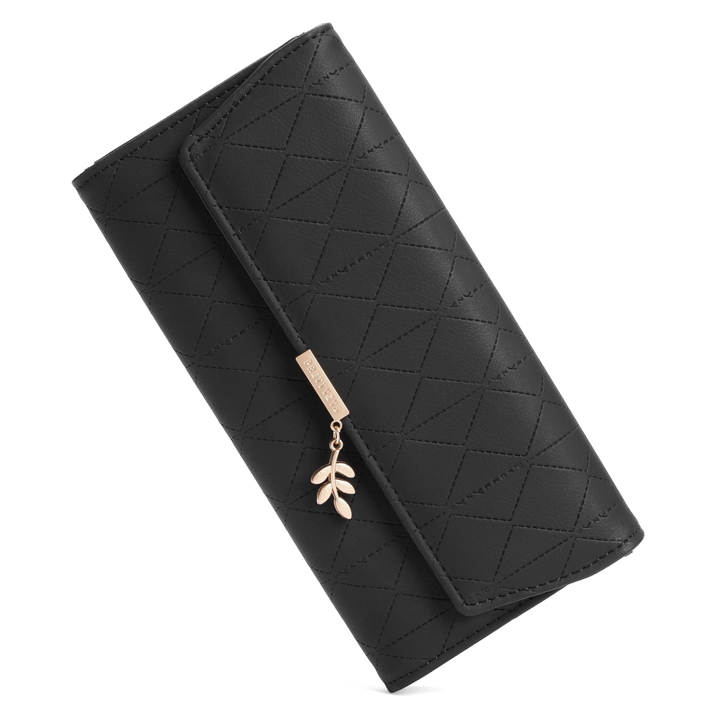 RNIEGA Leather Wallet for Women Trifold Womens' RFID Blocking Wallet Card Holder Purse Clutch with Zipper Coin Pocket,Soybean Sand