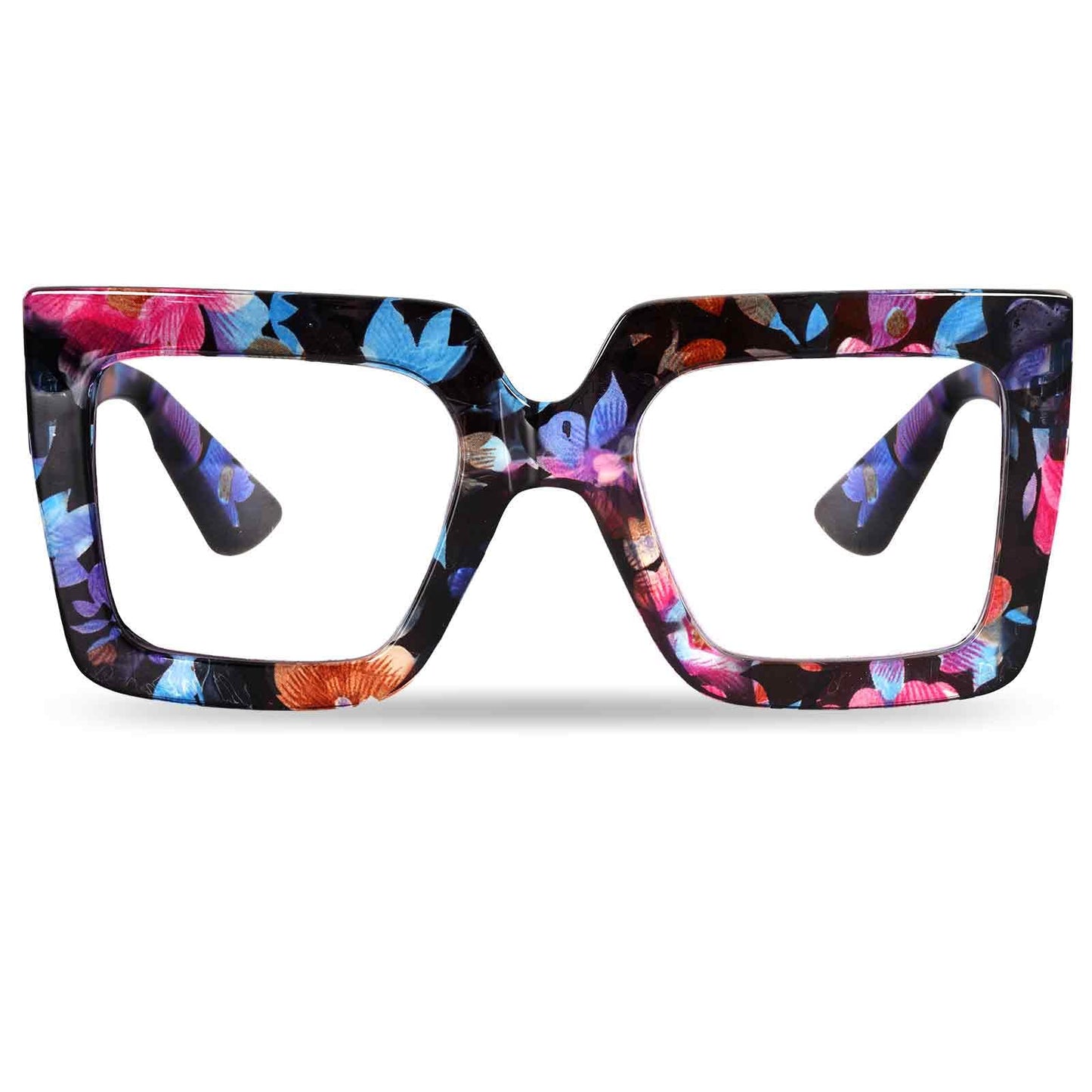hoyuwak Gafas cuadradas de gran tamaño con luz azul, gafas de computadora con marco grande, gafas gruesas y transparentes a la moda para mujer