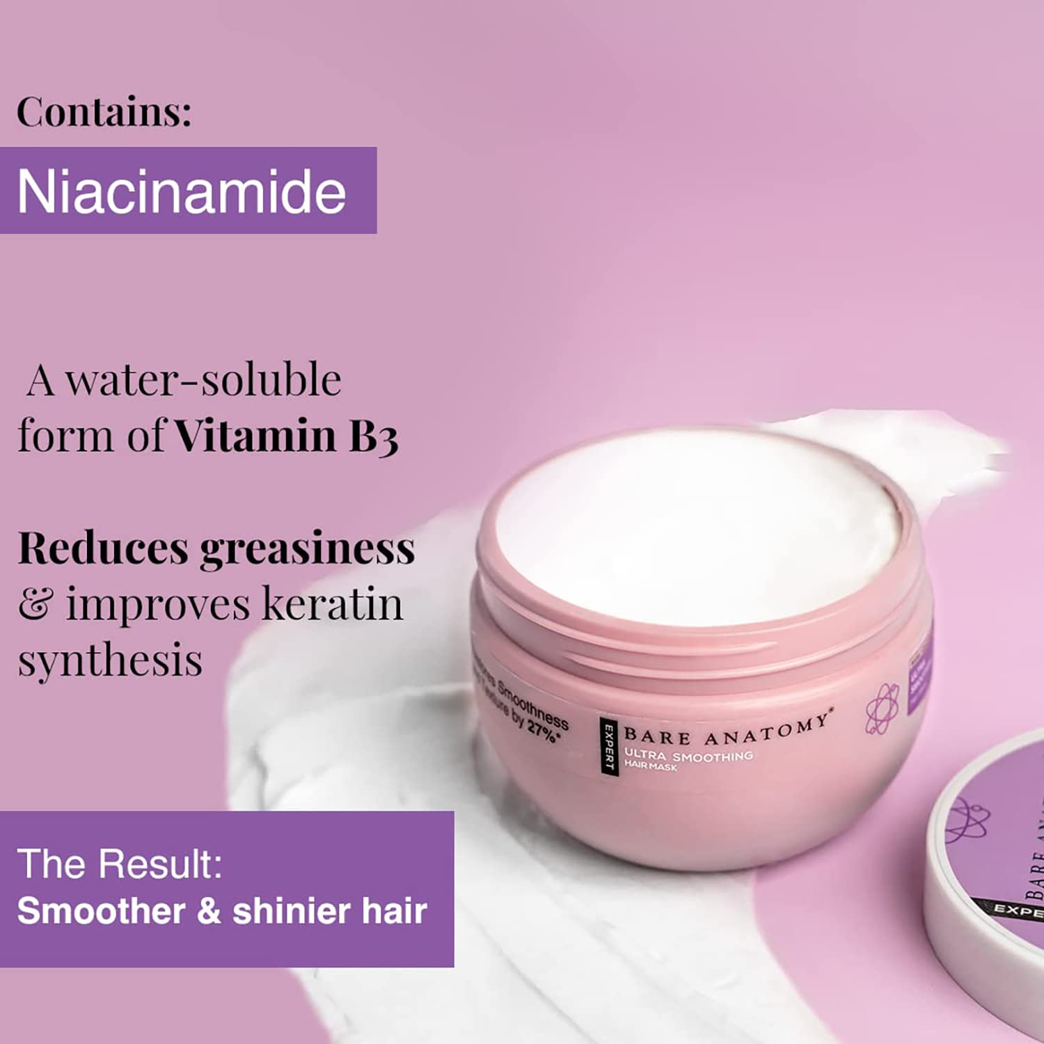 Bare Anatomy Champú ultra suavizante + máscara para el cabello + kit de suero | Complejo de carbohidratos y niacinamida | Cabello seco y encrespado | Sin parabenos ni sulfatos | Mujeres y hombres | 8.5 fl oz + 8.82 oz + 1.7 fl oz