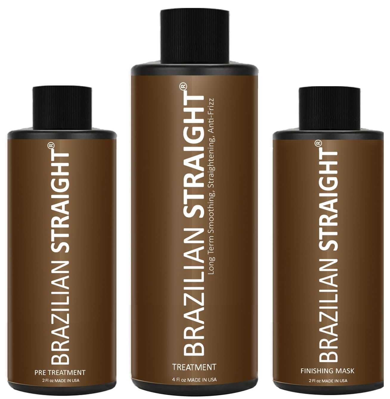Real BRAZILIAN STRAIGHT Keratin Treatment Kit - Professional Results with Arganoil, Collagen & Amino Acid - Salon-Quality Straightening, Shiny Hair for 3-9 Months, All Hair Types, 8oz