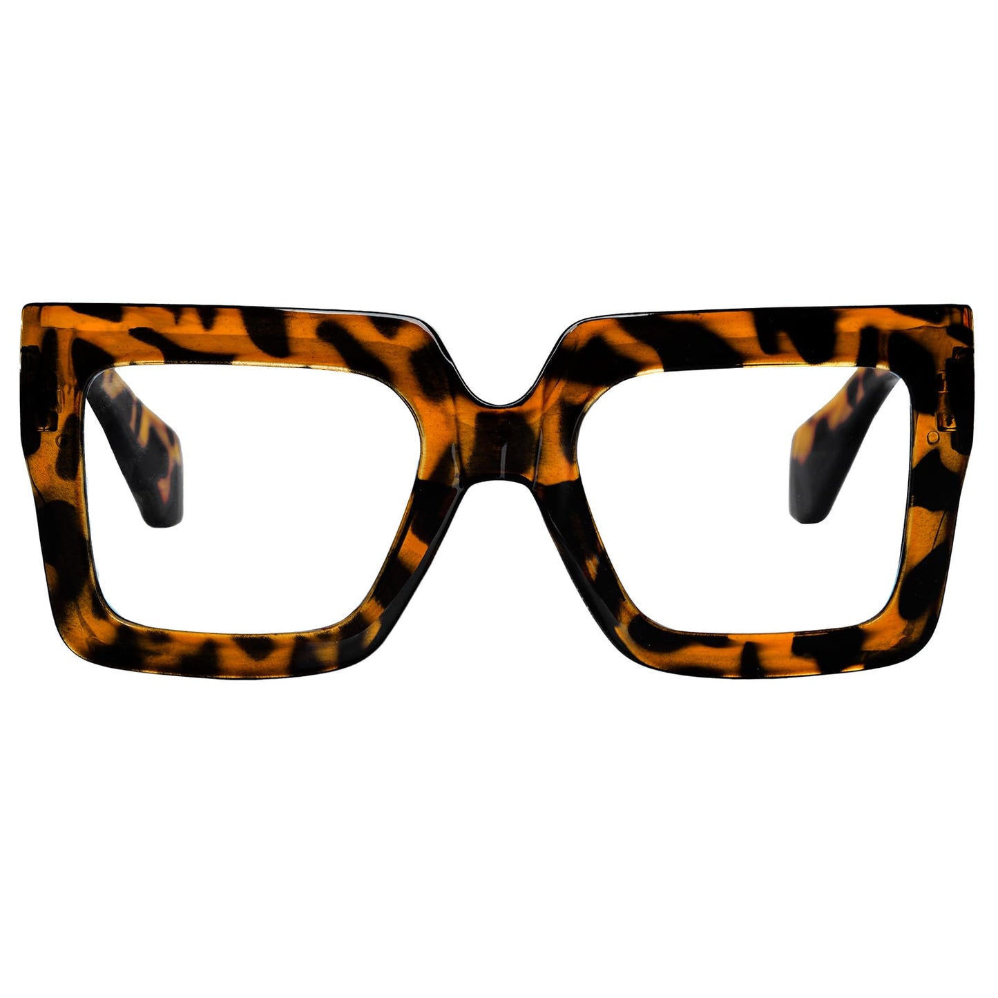 hoyuwak Gafas cuadradas de gran tamaño con luz azul, gafas de computadora con marco grande, gafas gruesas y transparentes a la moda para mujer
