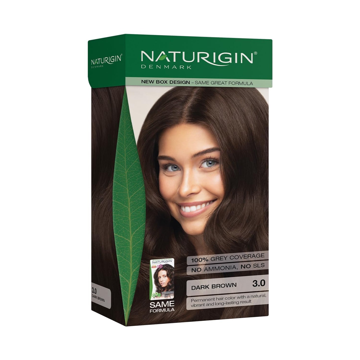 Naturigin Permanent Hair Dye - 4.0 Brown - 100% Gray Coverage, Long-Lasting Natural hair Color - Ammonia & Paraben-Free, Vegan and Plant-Infused Formula (Pack of 1)