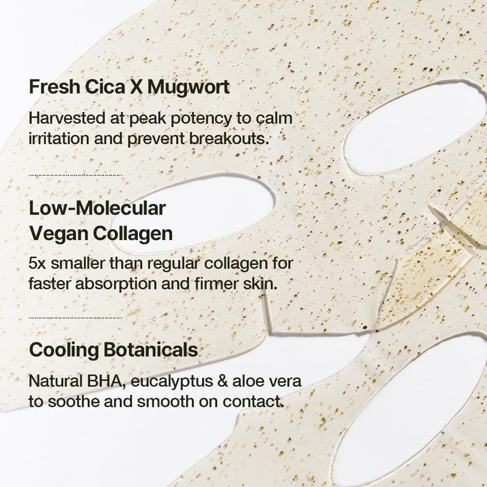 NDP - Mascarilla Facial de Hidrogel Refrescante con Colágeno y Cica, la primera mascarilla de hidrogel lista para congelar del mundo con colágeno vegano de 55,000 Da, artemisa real y centella