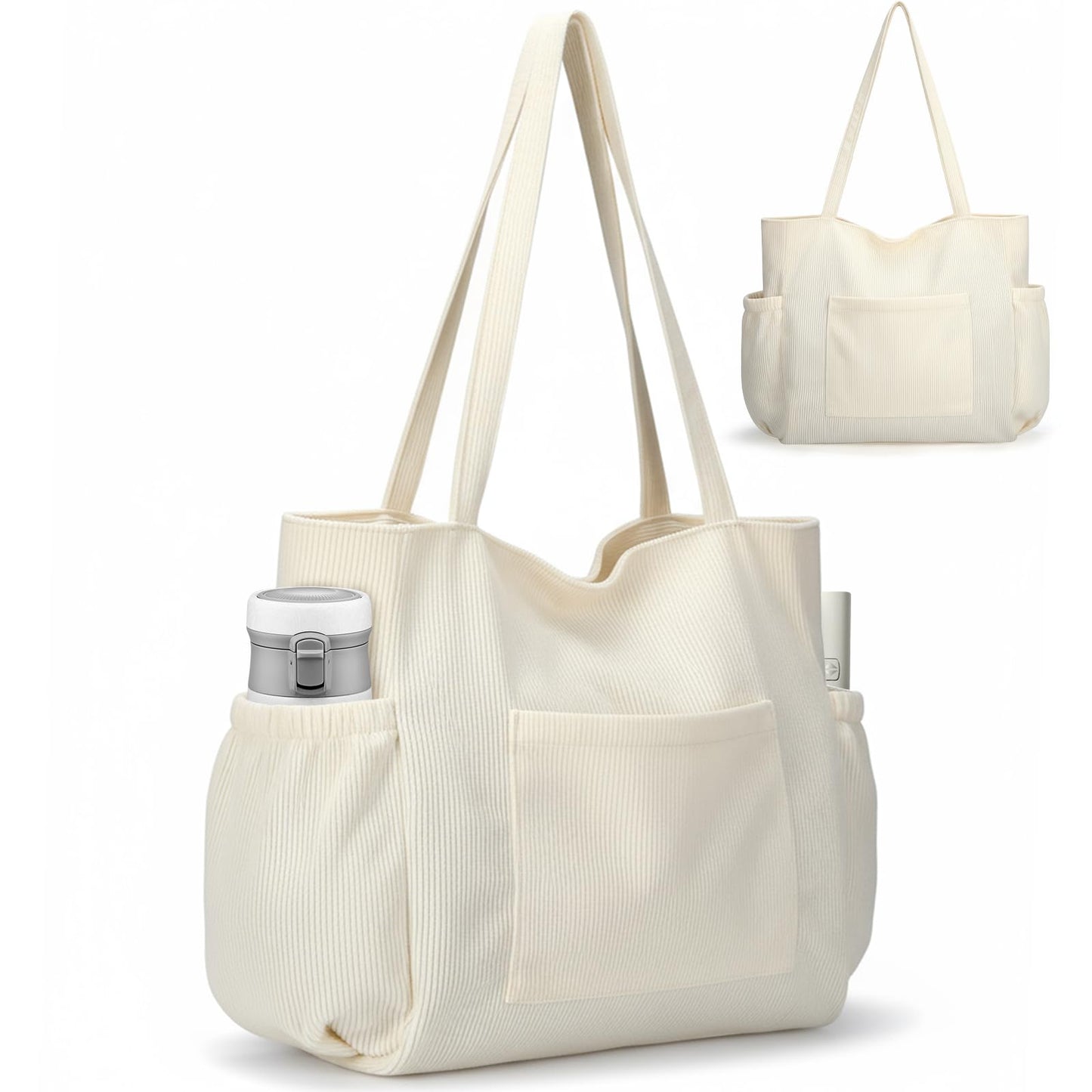 Bolsa de pana para mujeres, bolsa de gran capacidad linda con 6 bolsillos, bolso cruzado de hombro para trabajo, viajes, gimnasio