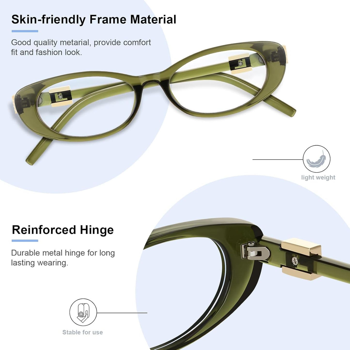 Oval Blue Light Blocking Glasses for Women Retro 90s Glasses Computer TV Eyeglasses Anti Eyestrain