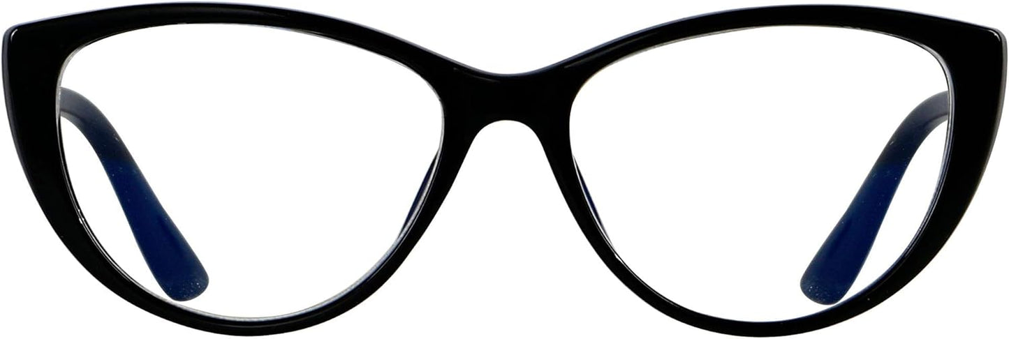 ANDWOOD Gafas de bloqueo de luz azul para mujer, bloqueo de luz azul, para computadora, ojo de gato, transparente, montura AR003