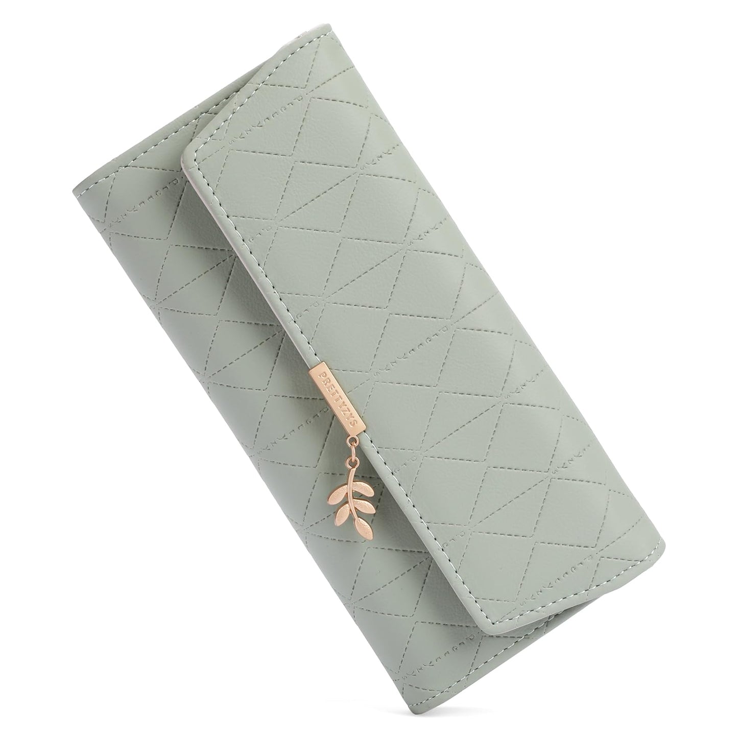 RNIEGA Leather Wallet for Women Trifold Womens' RFID Blocking Wallet Card Holder Purse Clutch with Zipper Coin Pocket,Soybean Sand