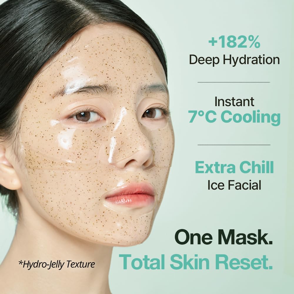 NDP - Mascarilla Facial de Hidrogel Refrescante con Colágeno y Cica, la primera mascarilla de hidrogel lista para congelar del mundo con colágeno vegano de 55,000 Da, artemisa real y centella