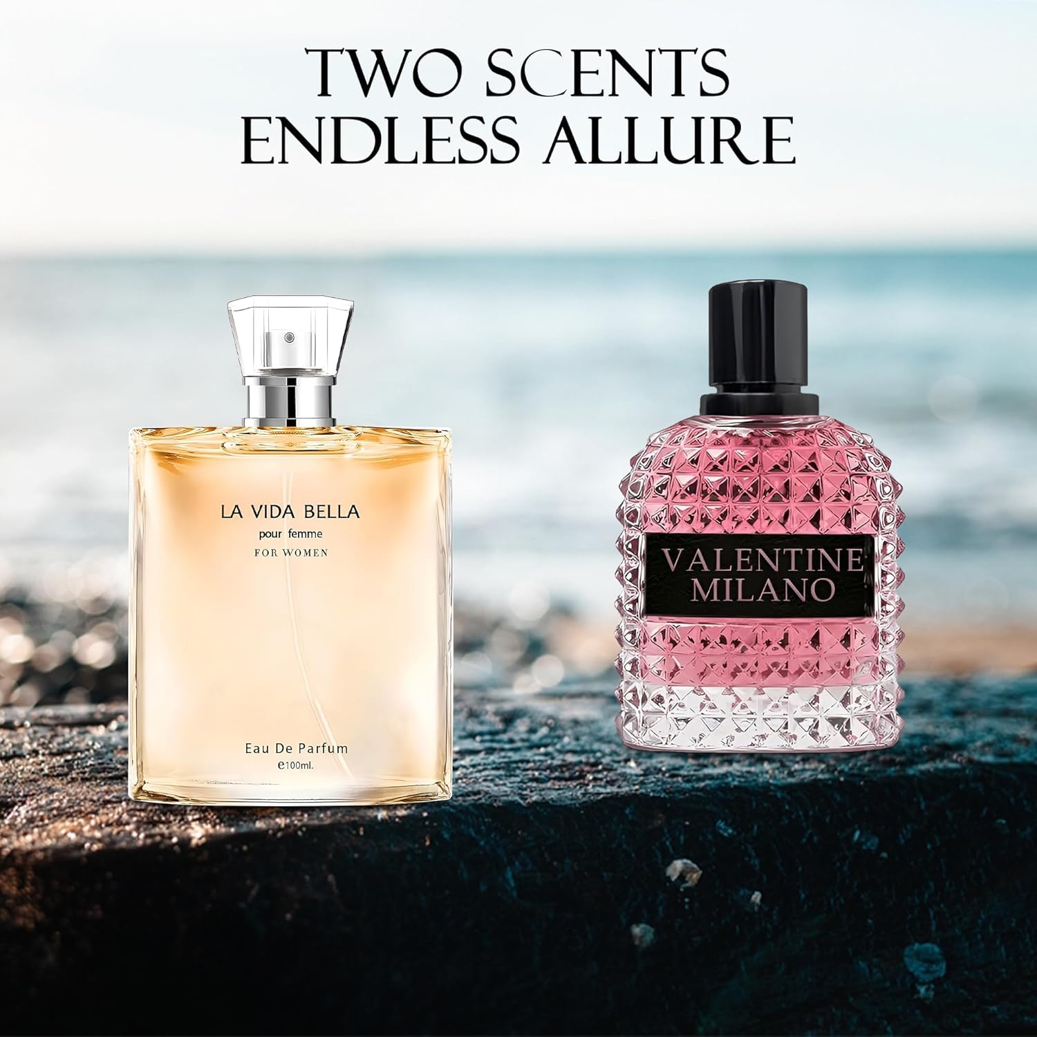 Valentine Milano - Conjunto de perfume para mujer y La Vida Bella, 3.4 onzas, fragancias de larga duración, paquete de 2
