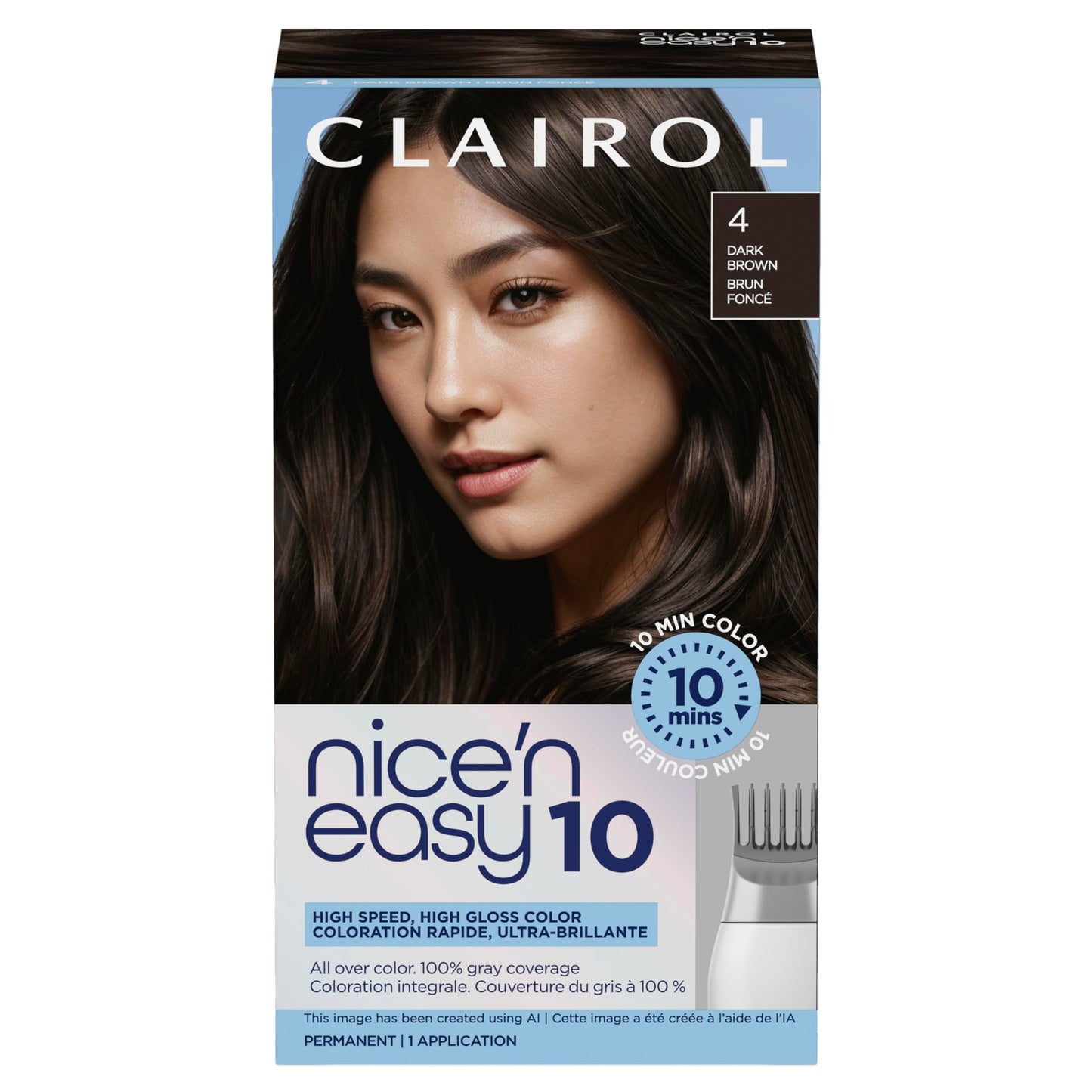 Clairol Nice'N Easy 10 Permanent Hair Dye, 6WN Light Chocolate Brown Hair Color, Pack of 1