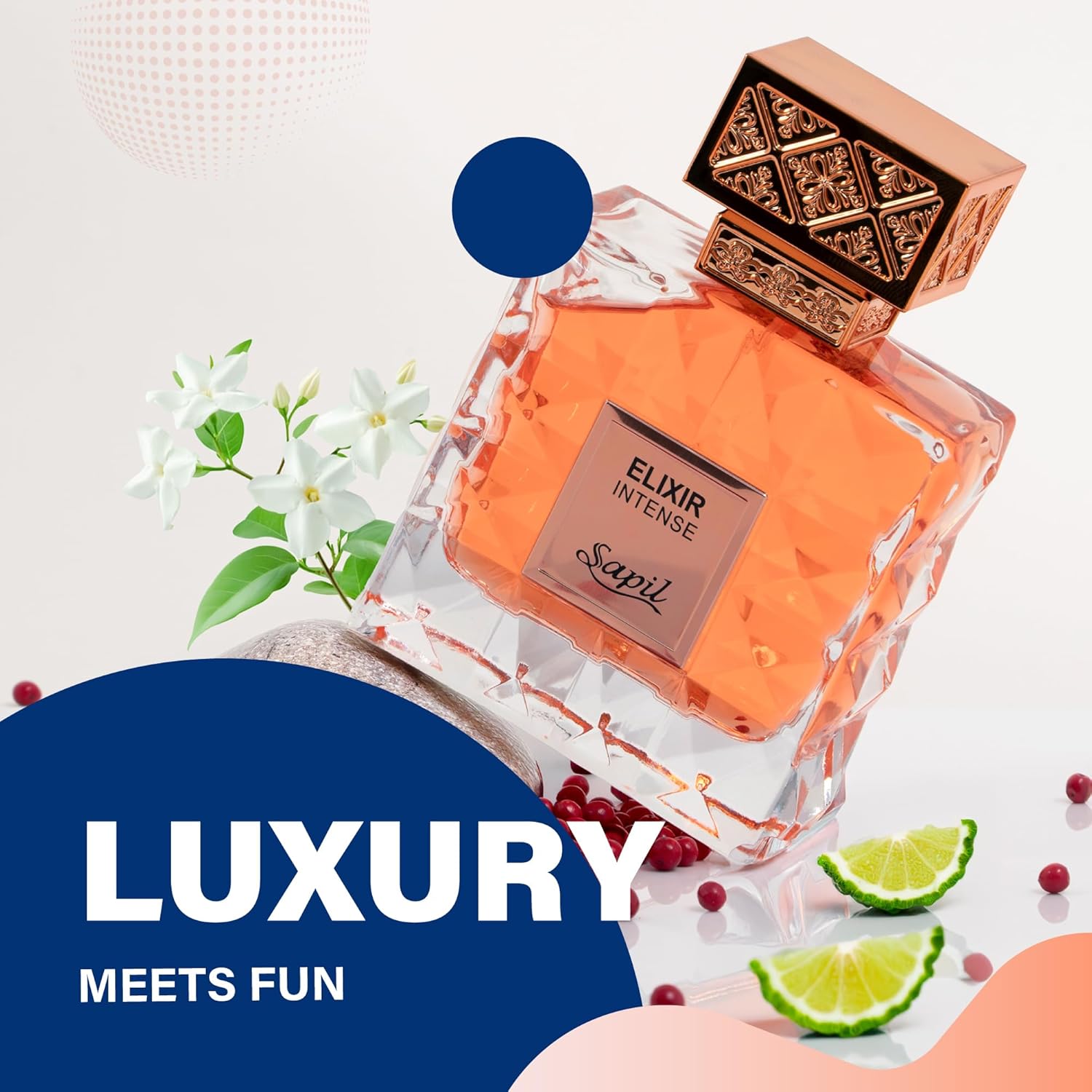 Sapil Elixir Intense Unisex Eau De Parfum – Fresh Spicy Rose Blend with Vanilla & Amber – Long-Lasting Premium Arabic Perfume for Men & Women – 3.38 oz