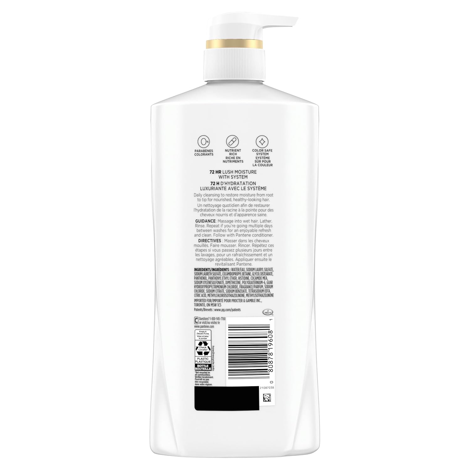 Pantene Shampoo & Conditioner Set, Daily Moisture Renewal - Pro-V Nutrients for Dry, Color-Treated, Straight to Curly Hair, 72-Hour Hydration & Softness, 52.8 Oz Total + Miracle Rescue Shot (0.5 Oz)