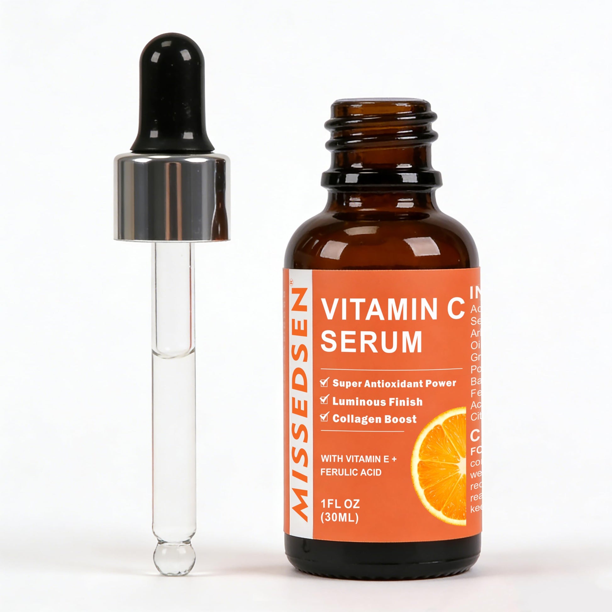Suero de ácido hialurónico con aceite de colágeno y vitamina E para el cuidado de la piel, suero hidratante e iluminador para la cara, antienvejecimiento, para todo tipo de piel, uso diario, 1 onza líquida