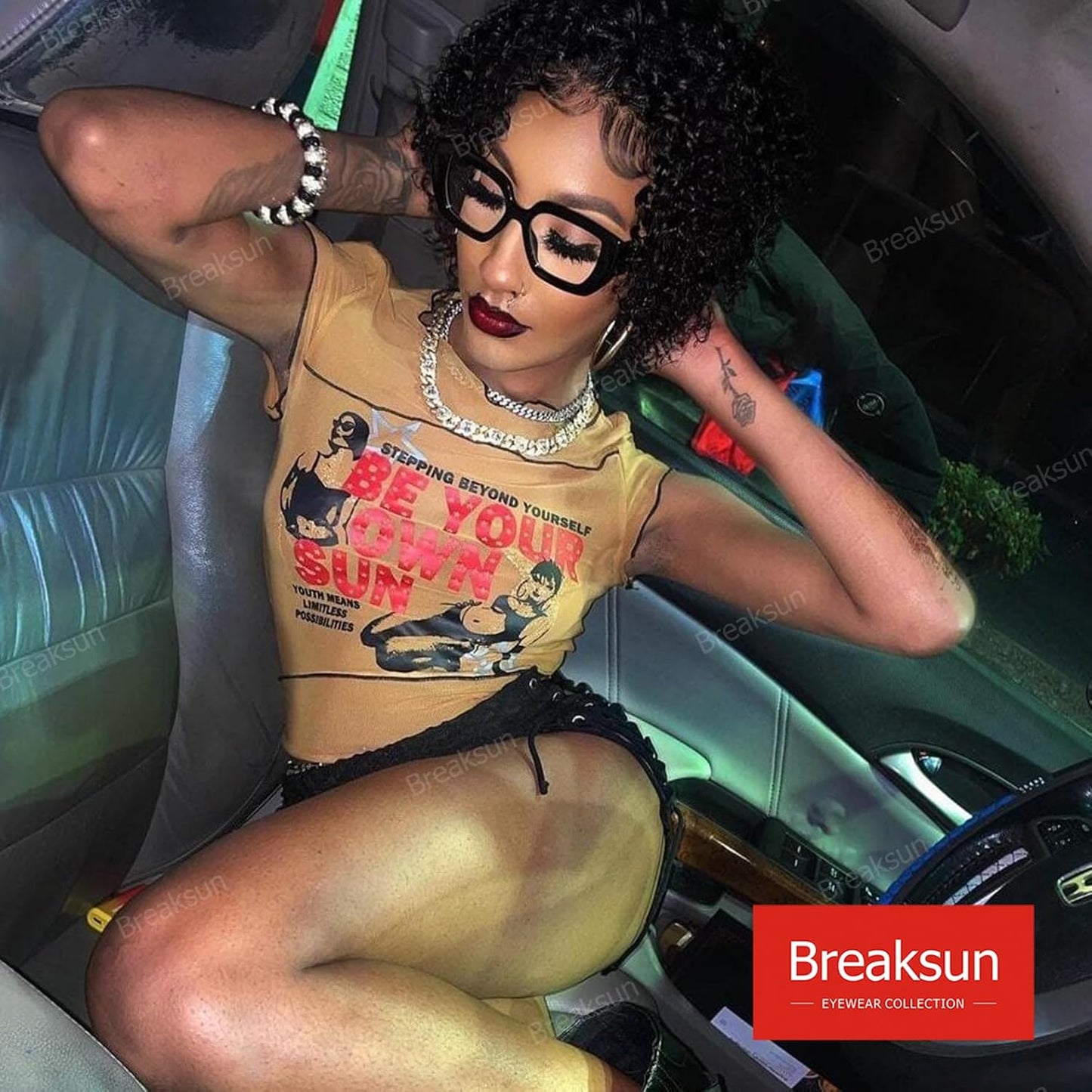 Breaksun Thick Frame Blue Light Glasses for Women Men Fashion Oversized Square Computer Gaming Eyeglasses