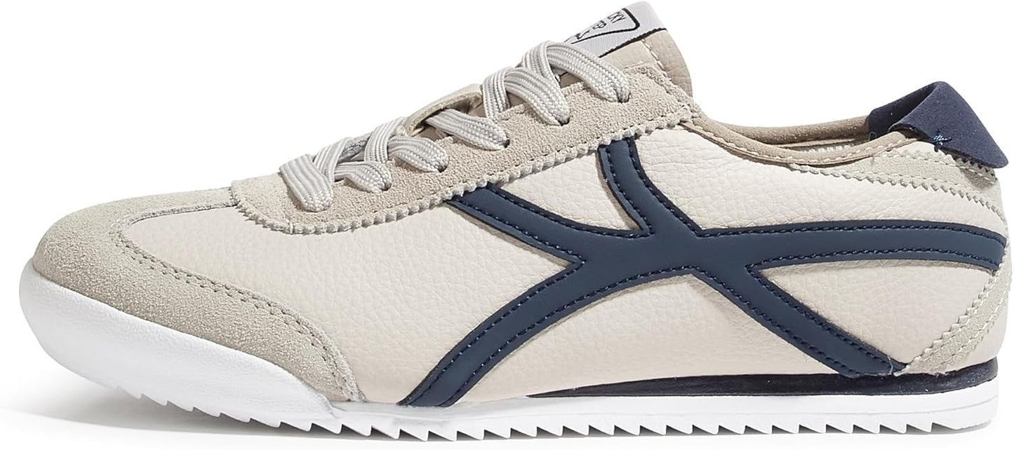 LUCKY STEP Tenis retro unisex para hombres y mujeres, zapatos casuales para caminar, con cordones, tenis de entrenamiento de perfil bajo, ligeros, cómodos, antideslizantes, para uso diario