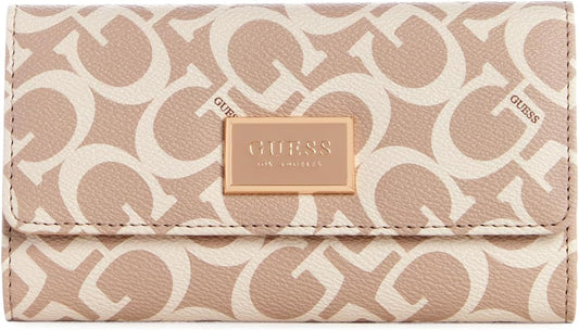 GUESS Cartera de embrague delgada con logotipo de Abree, Caramelo, Tamaño único