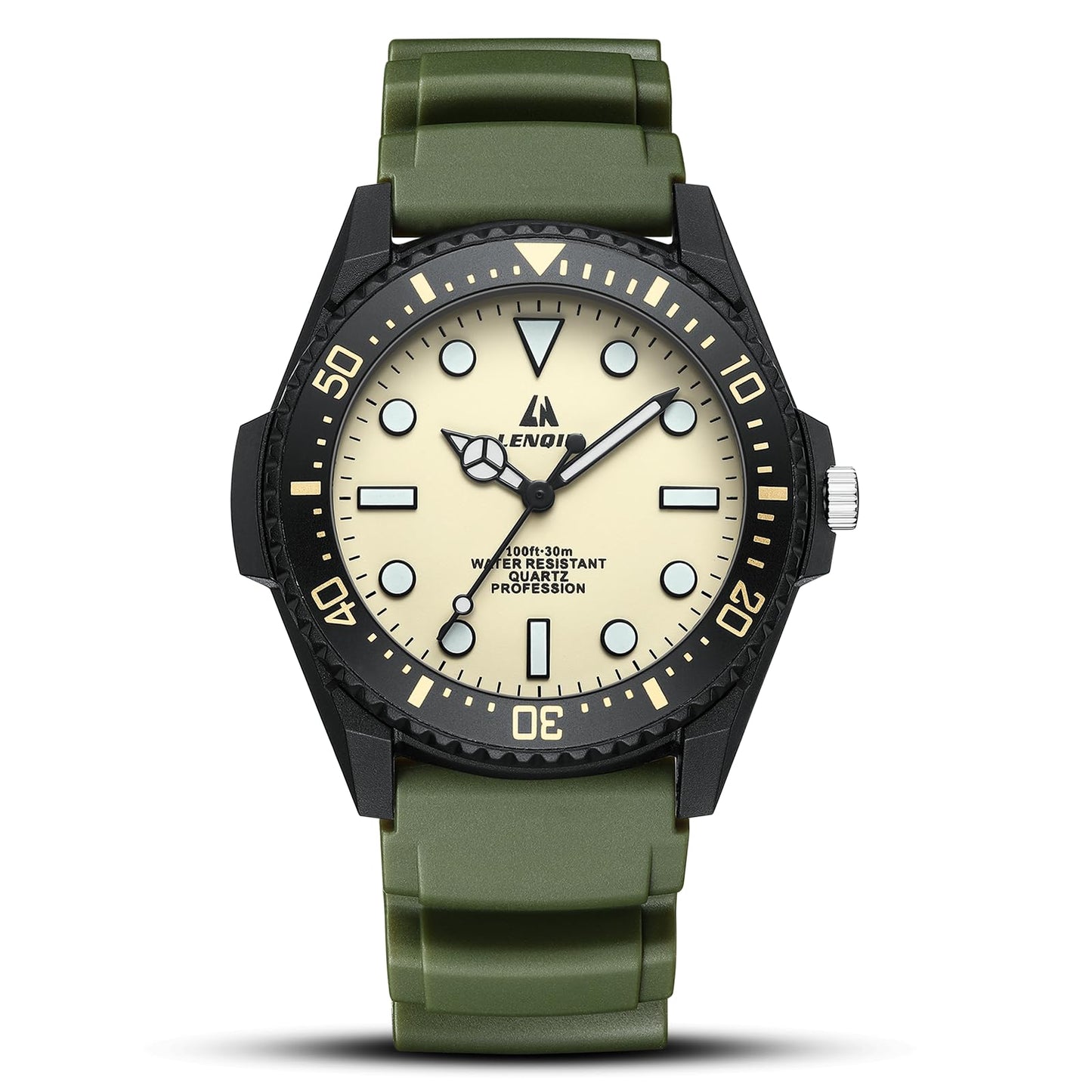 LN LENQIN Relojes para hombre, reloj de cuero, analógico, de cuarzo, para hombre, luminoso, de lujo, moderno, elegante, para negocios o vestir casual, relojes de pulsera de 30M resistentes al agua con