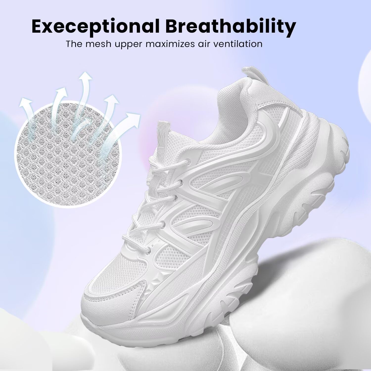 Zapatillas deportivas para correr en carretera para mujeres antideslizantes para damas caminata moda atlético grueso zapatillas trabajo gimnasio cómodas ligeras malla suela suave