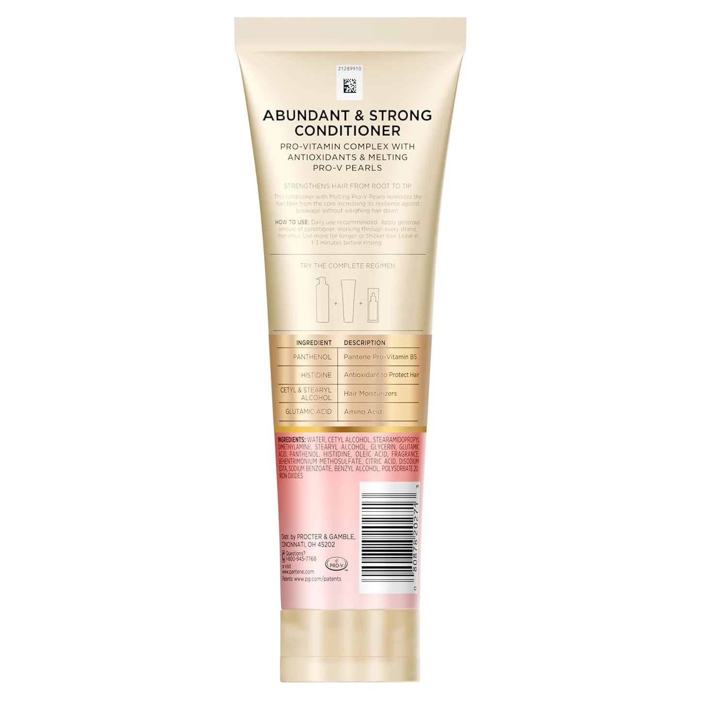 Pantene Abundant & Strong 3-Piece Regimen with B5 Complex + Niacinamide, Shampoo (13.5 oz), Conditioner (8 oz), Serum (2 oz) for Hair Loss, Thinning, Anti-Breakage, Volume - Grows Healthier