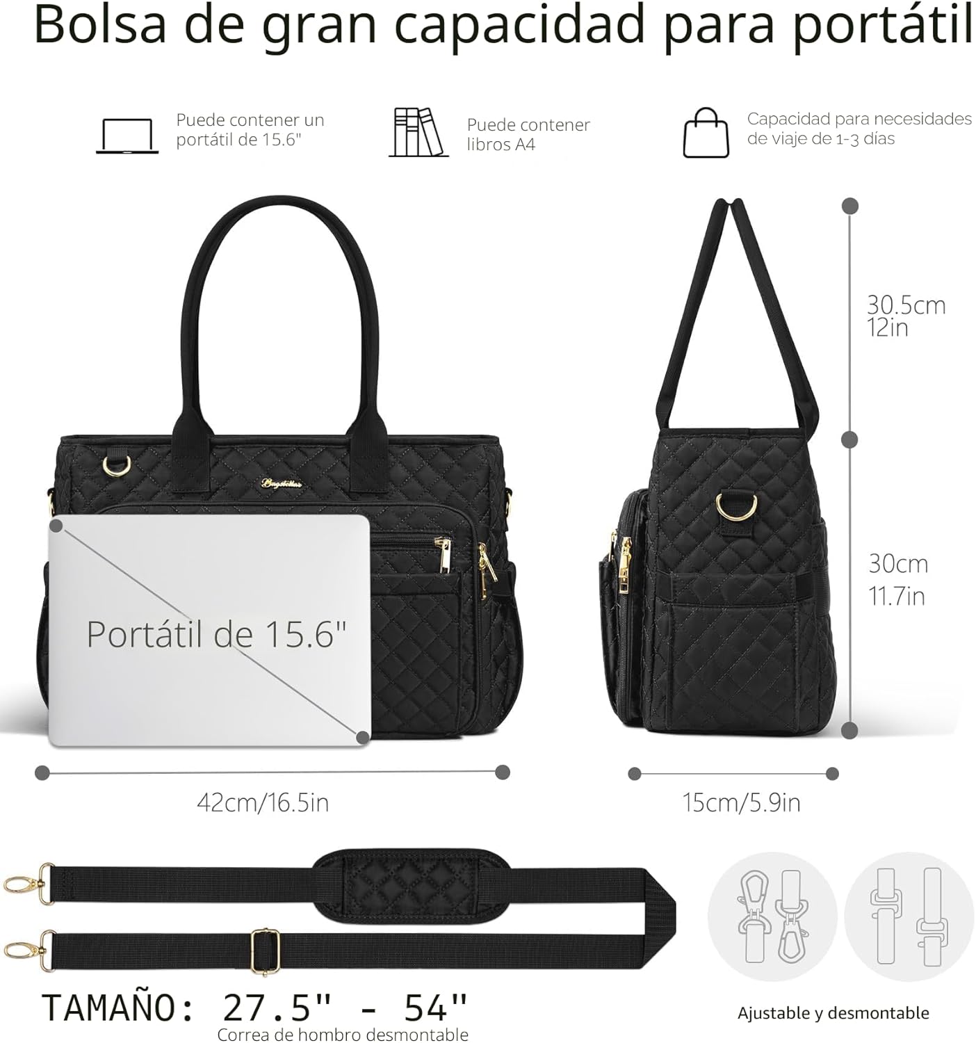 Bagstellar Teacher Bags for Women, 15.6 inch Laptop Work Tote Bag Quilted Nurse Bible Computer Shoulder Bag for School Travel | Dream Tote Work Bag, with 40oz Cup Holder, Insulated Pocket, Zipper & Strap, Office Briefcase, Ideal Gift for Women