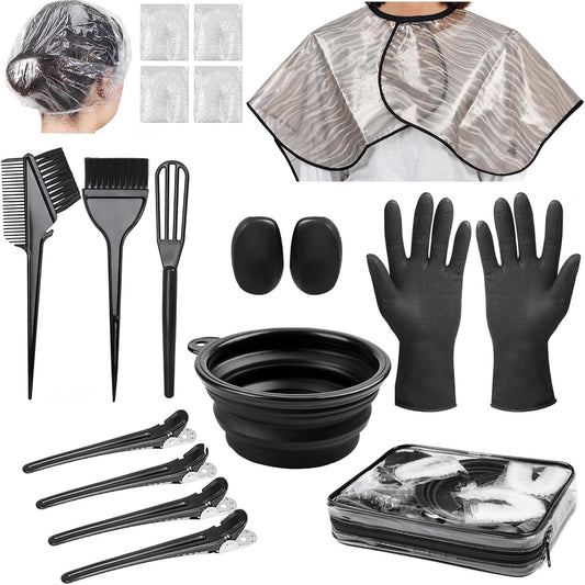 Xarchy 19 Pcs Professional Hair Bleach Kit Hair Coloring Products with Hair Dye Brush, Hair Color Bowl, Hairclips, Applicator, Earmuffs for Hair Highlighting and Hair Coloring at Home