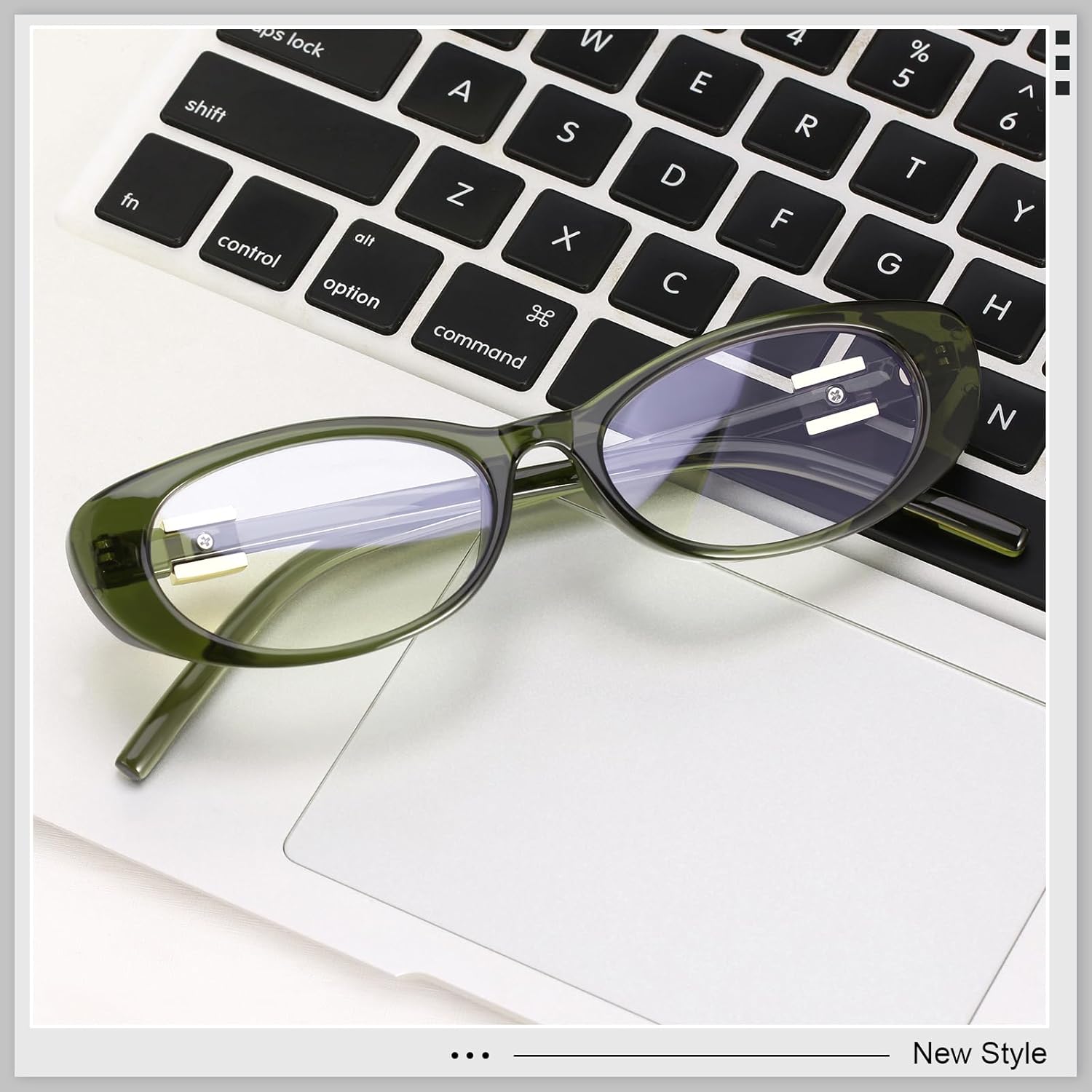 Oval Blue Light Blocking Glasses for Women Retro 90s Glasses Computer TV Eyeglasses Anti Eyestrain