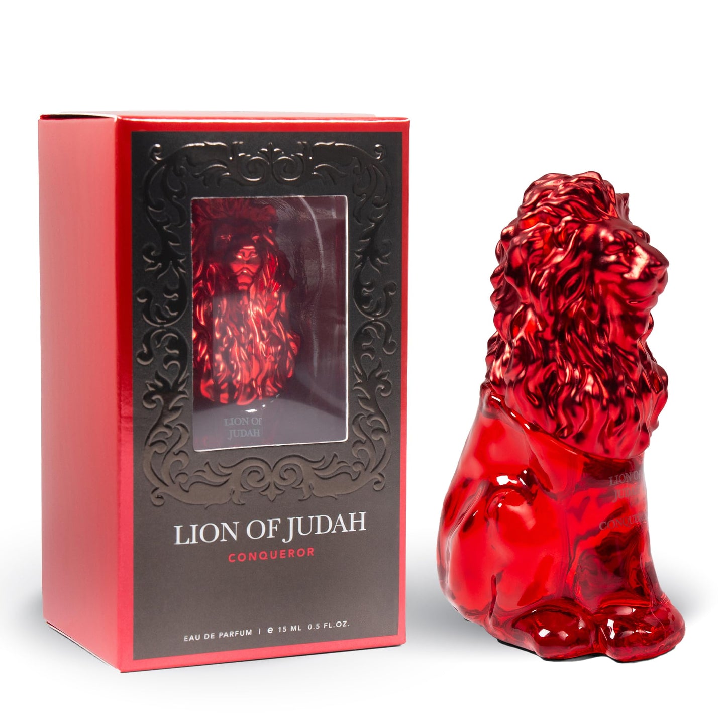 LION OF JUDAH Mighty King – Fragancia EDP de larga duración viene en una elegante botella de vidrio en forma de león – Colonia para hombre con notas de canela, madera seca y vainilla (3.0 fl oz)