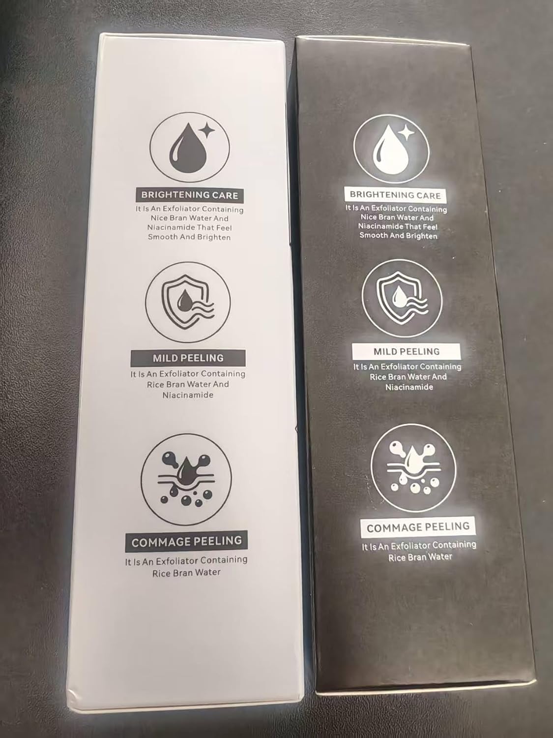 Exfoliating Rice Peel Shot Face Serum & Body Scrub, Black Rice & White Rice Ampoule, Removes Dead Skin Cells and Blackheads, Gentle Glow Peeling for All Skin Types