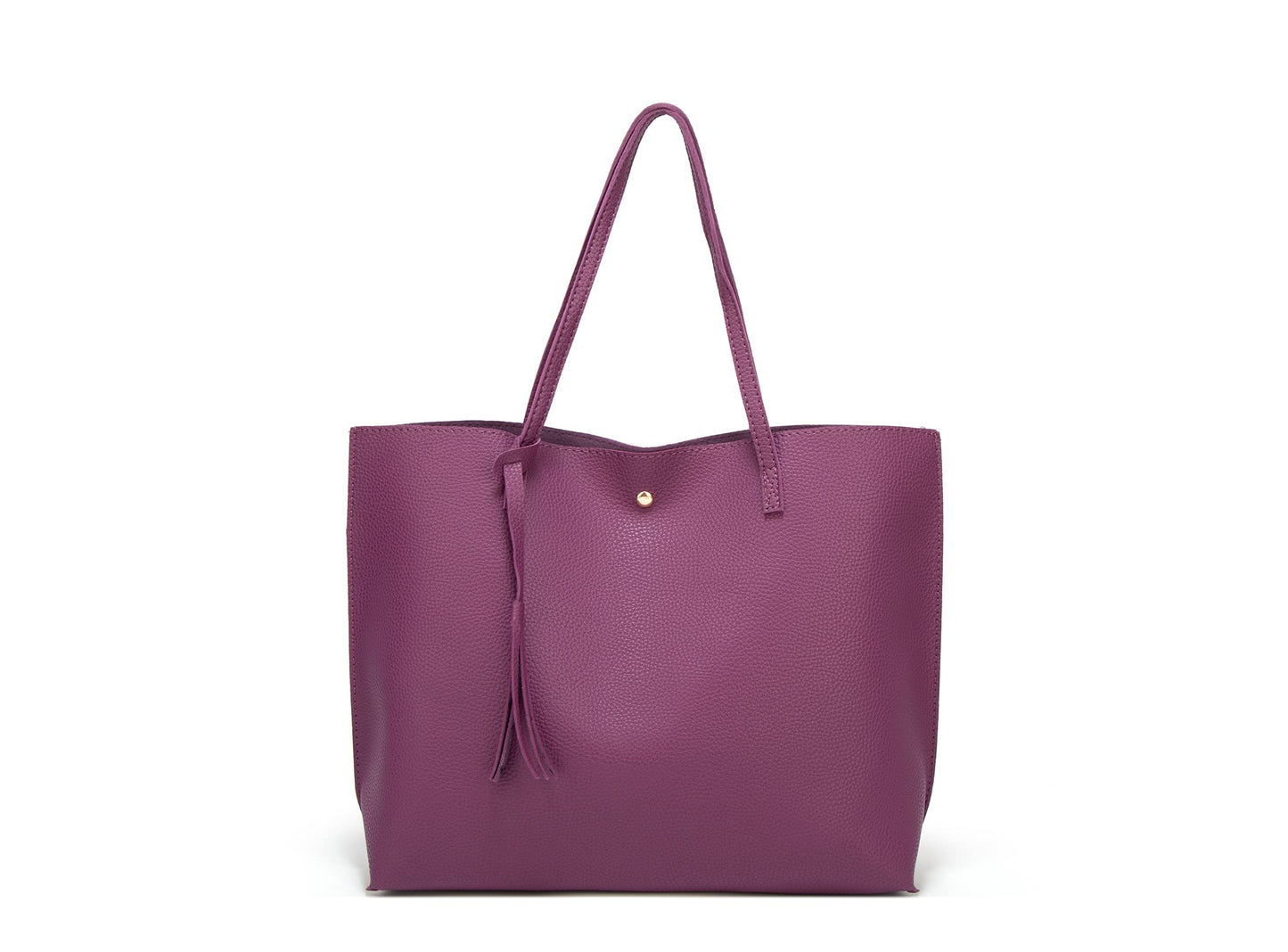 Dreubea Women's Soft Faux Leather Tote Shoulder Bag from, Big Capacity Tassel Handbag