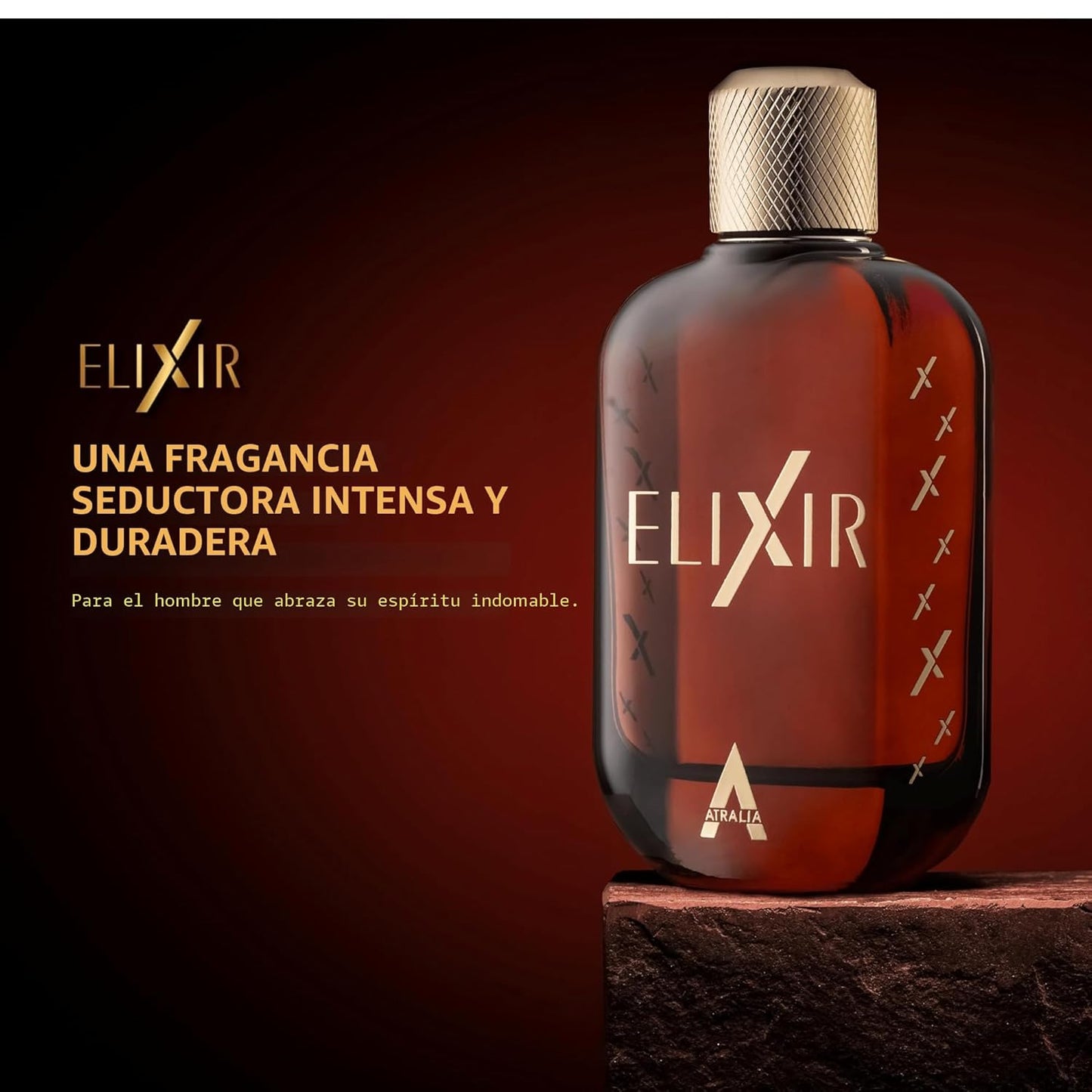 Atralia Elixir Eau de Parfum 100 ml | Perfume de Ámbar Fresco y Amadeirado para Hombre | Fragancia de Larga Duración con Menta, Lavanda, Bergamota, Ámbar y Vainilla