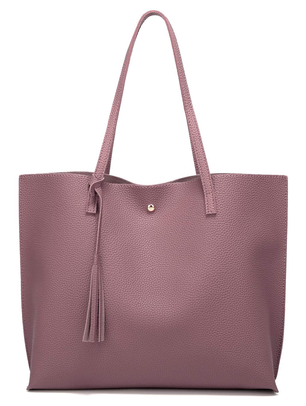 Dreubea Women's Soft Faux Leather Tote Shoulder Bag from, Big Capacity Tassel Handbag