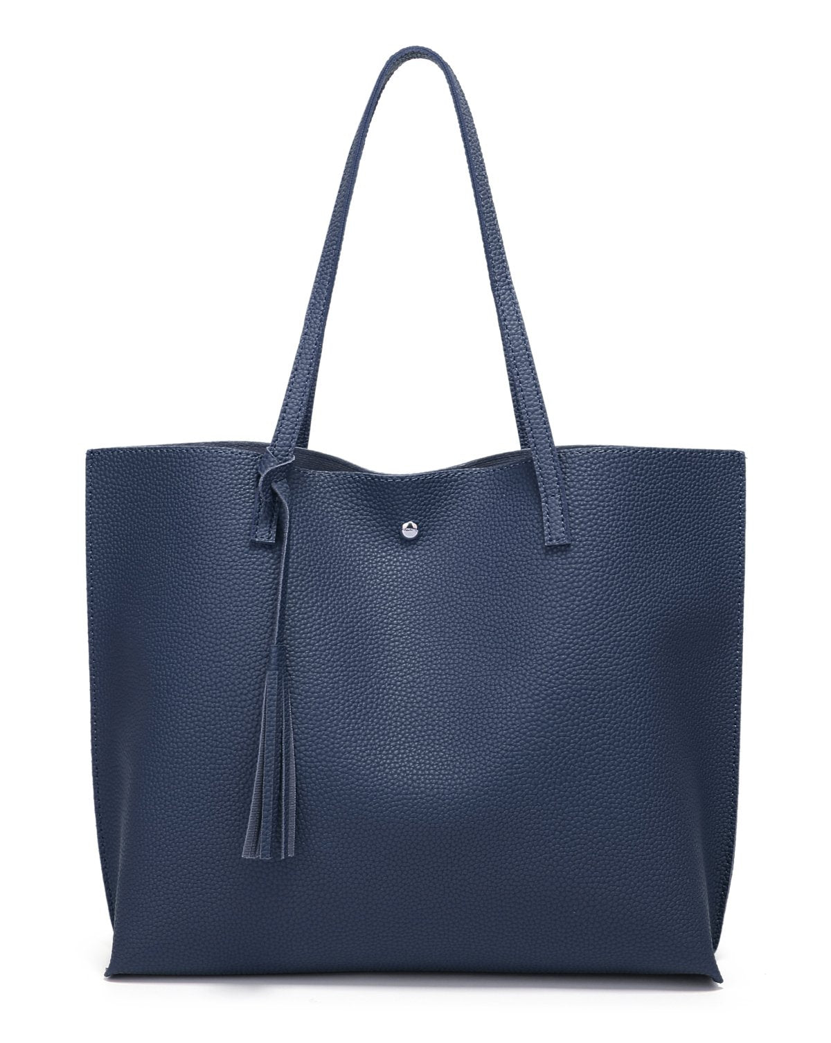 Dreubea Women's Soft Faux Leather Tote Shoulder Bag from, Big Capacity Tassel Handbag