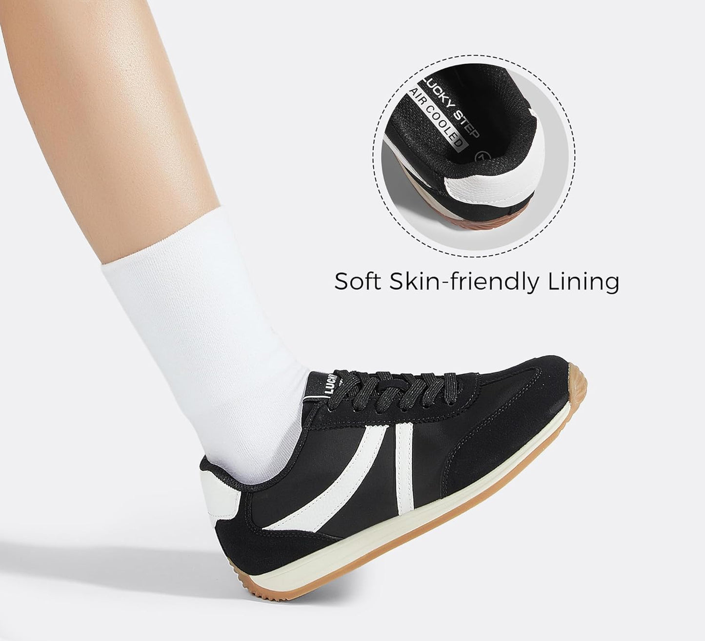 LUCKY STEP - Zapatillas deportivas de moda retro para mujer, antideslizantes, cómodas, casuales, para correr, transpirables, clásicas, para caminar