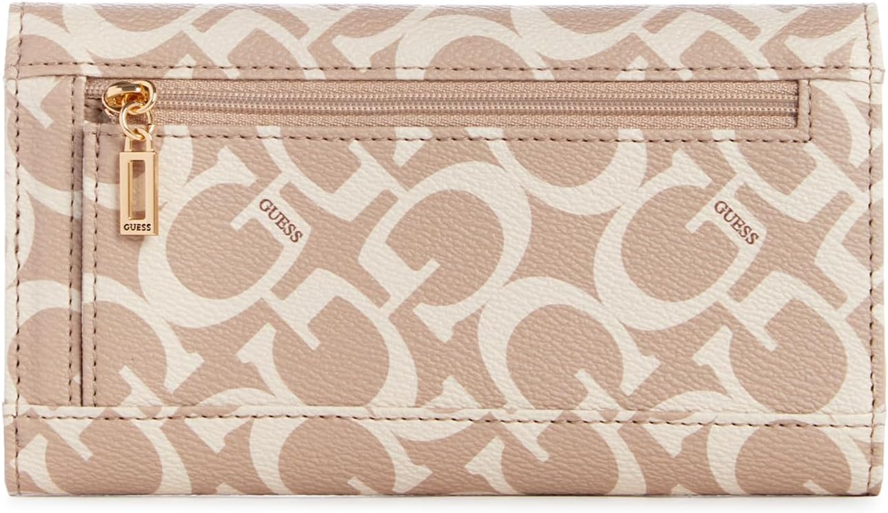 GUESS Cartera de embrague delgada con logotipo de Abree, Caramelo, Tamaño único
