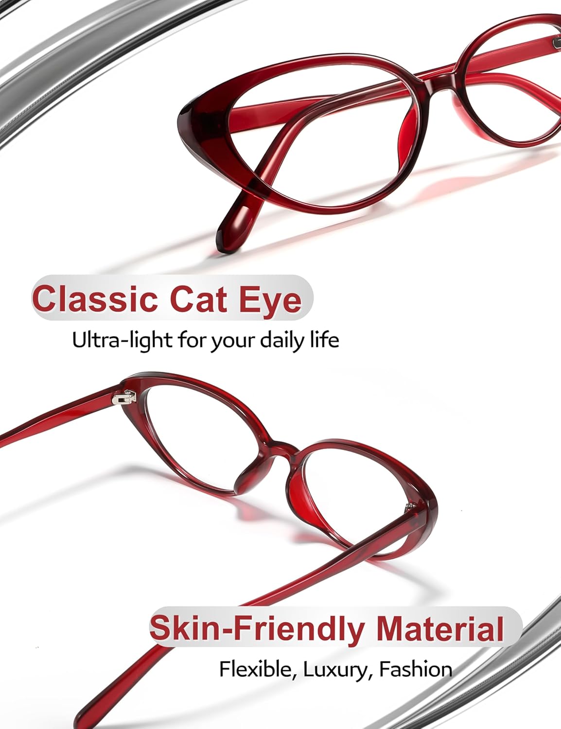 Gafas ultraligeras de luz azul ojo de gato para mujer antirreflejo reduce la fatiga ocular juego/computadora/pantalla