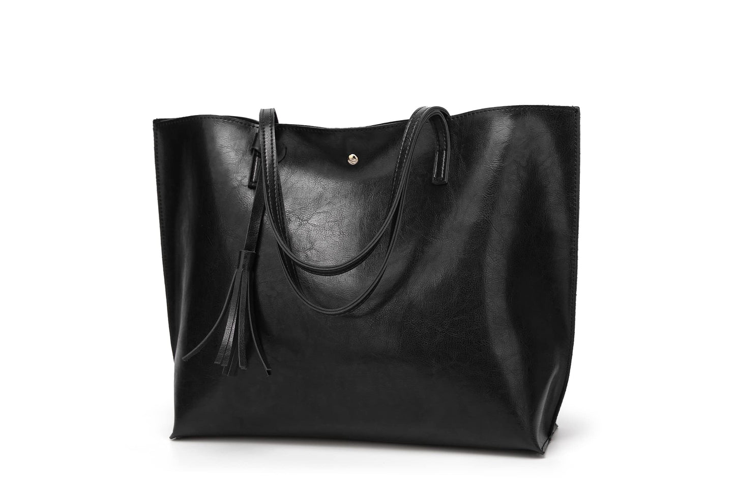 Dreubea Women's Soft Faux Leather Tote Shoulder Bag from, Big Capacity Tassel Handbag