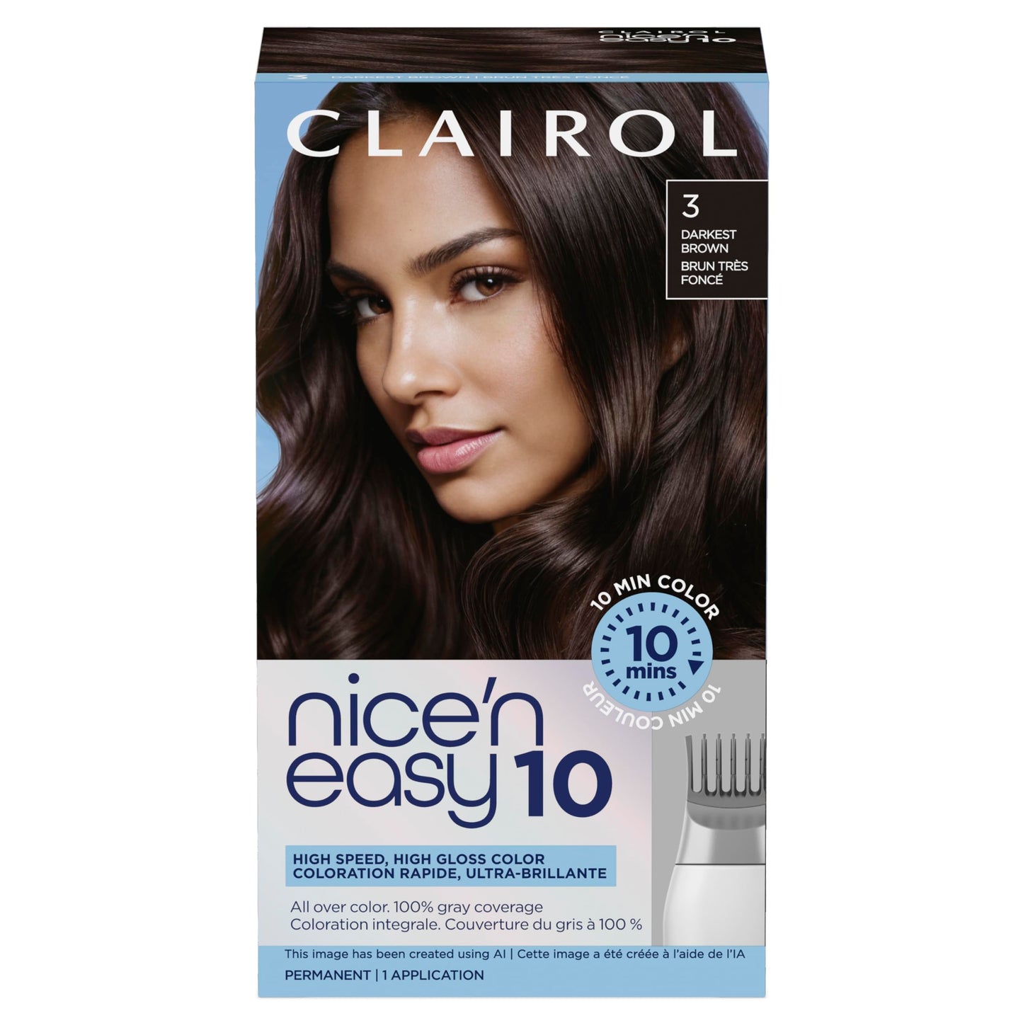Clairol Nice'N Easy 10 Permanent Hair Dye, 6WN Light Chocolate Brown Hair Color, Pack of 1