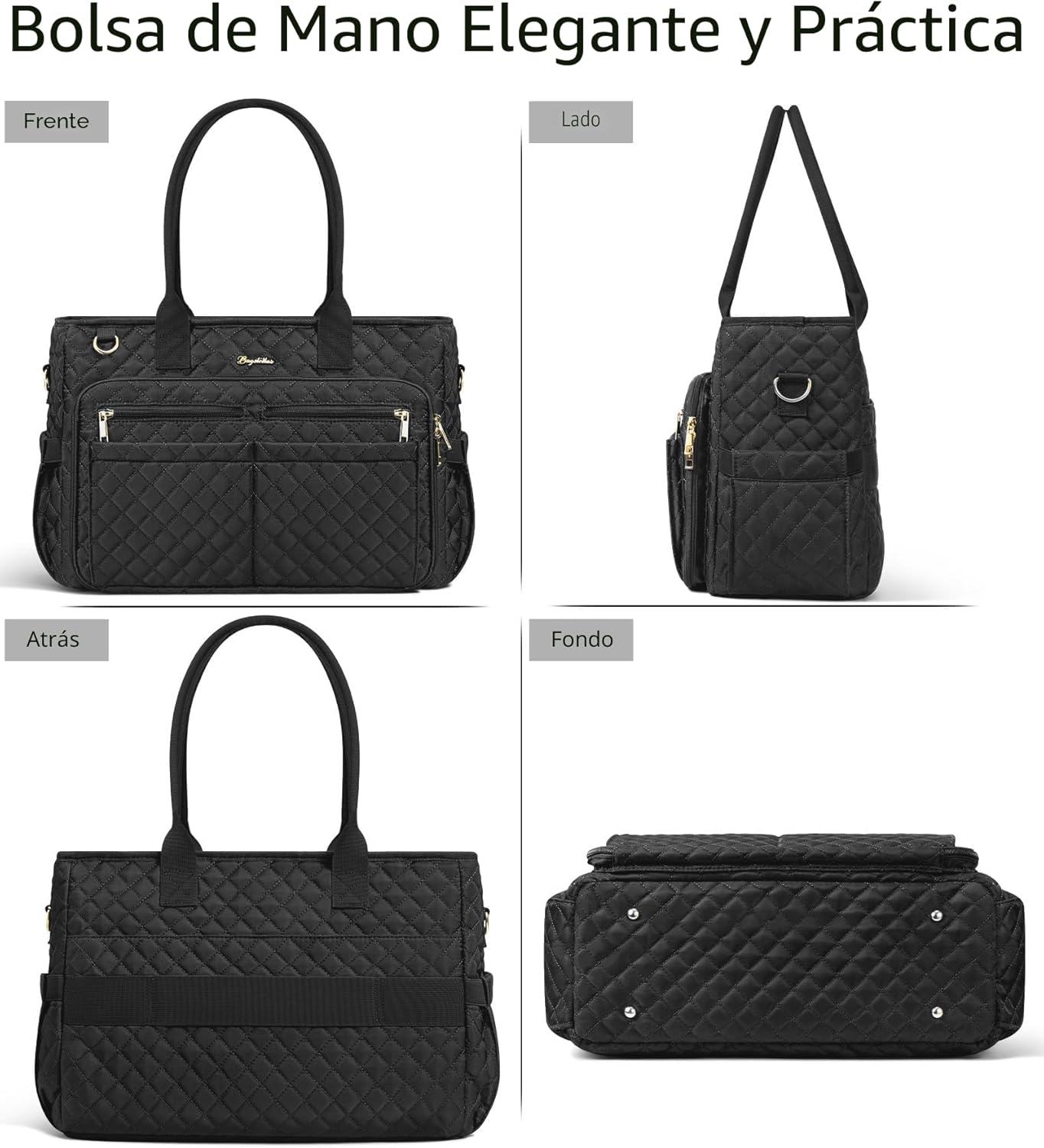 Bagstellar Teacher Bags for Women, 15.6 inch Laptop Work Tote Bag Quilted Nurse Bible Computer Shoulder Bag for School Travel | Dream Tote Work Bag, with 40oz Cup Holder, Insulated Pocket, Zipper & Strap, Office Briefcase, Ideal Gift for Women