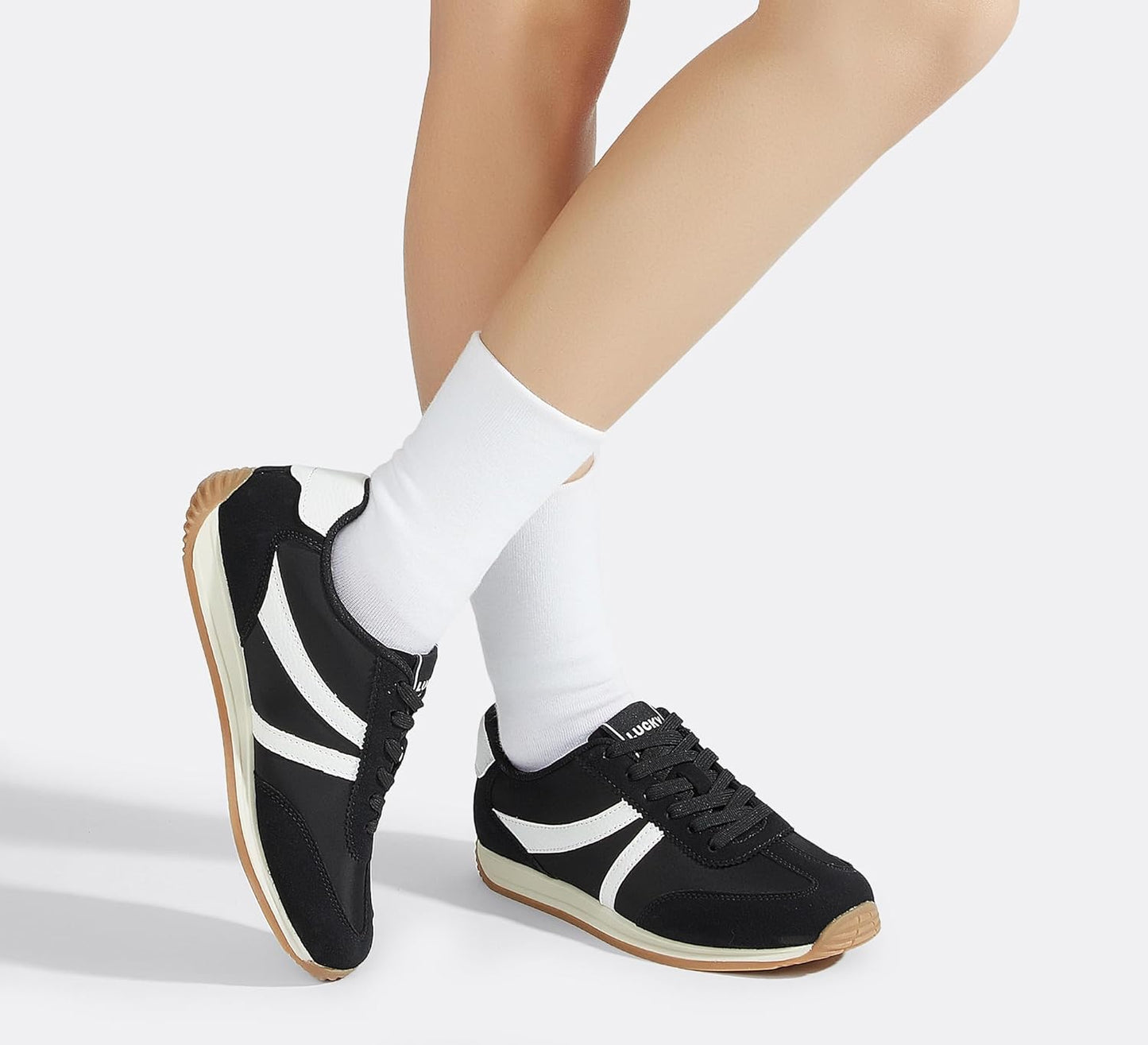 LUCKY STEP - Zapatillas deportivas de moda retro para mujer, antideslizantes, cómodas, casuales, para correr, transpirables, clásicas, para caminar