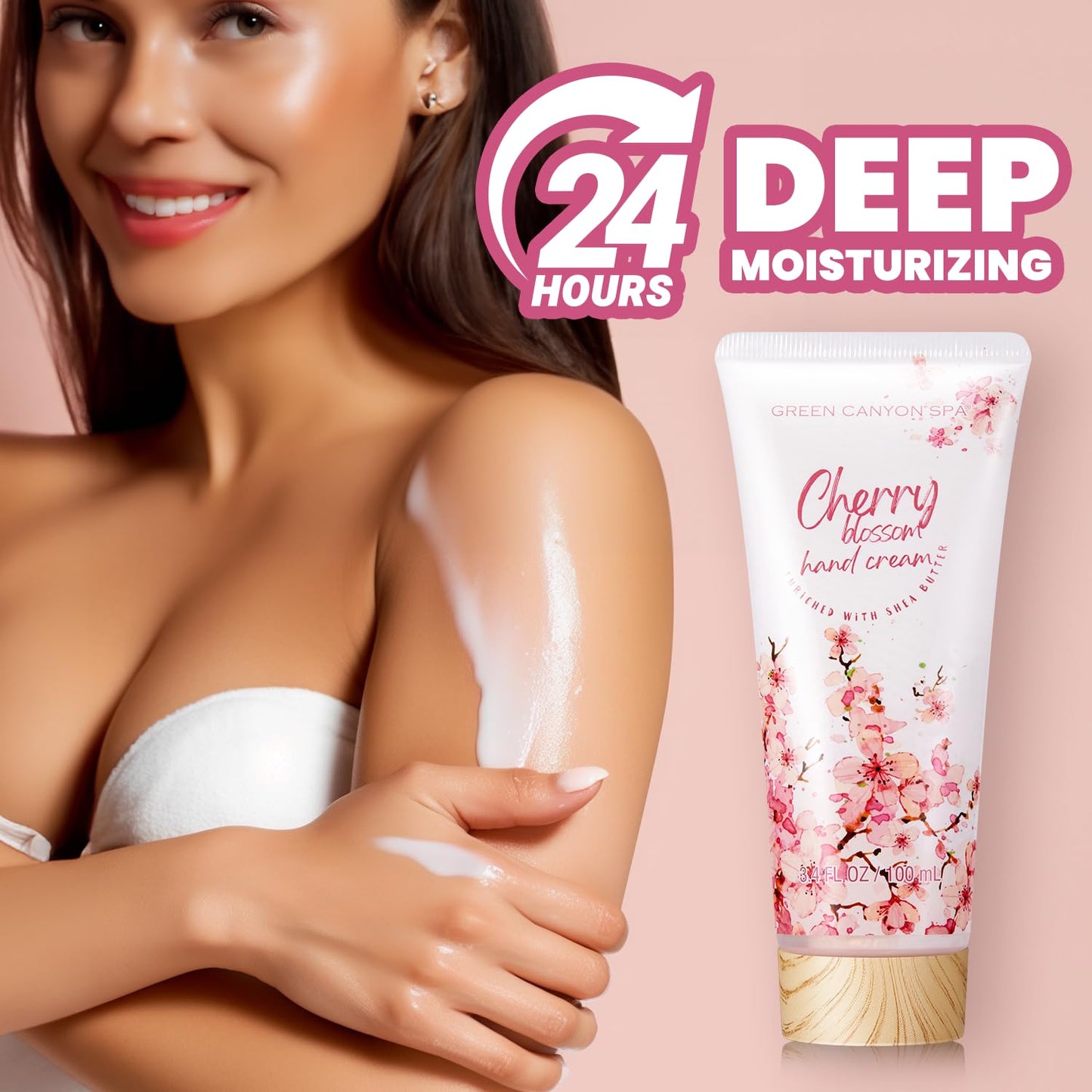 Green Canyon Spa Birthday Gifts for Women 11 Pcs Cherry Blossom Spa Gift Baskets Gift for Mom Her Friend Sister Wife Mothers Day Gifts for Her Bath and Body Gift Sets Presents for Her