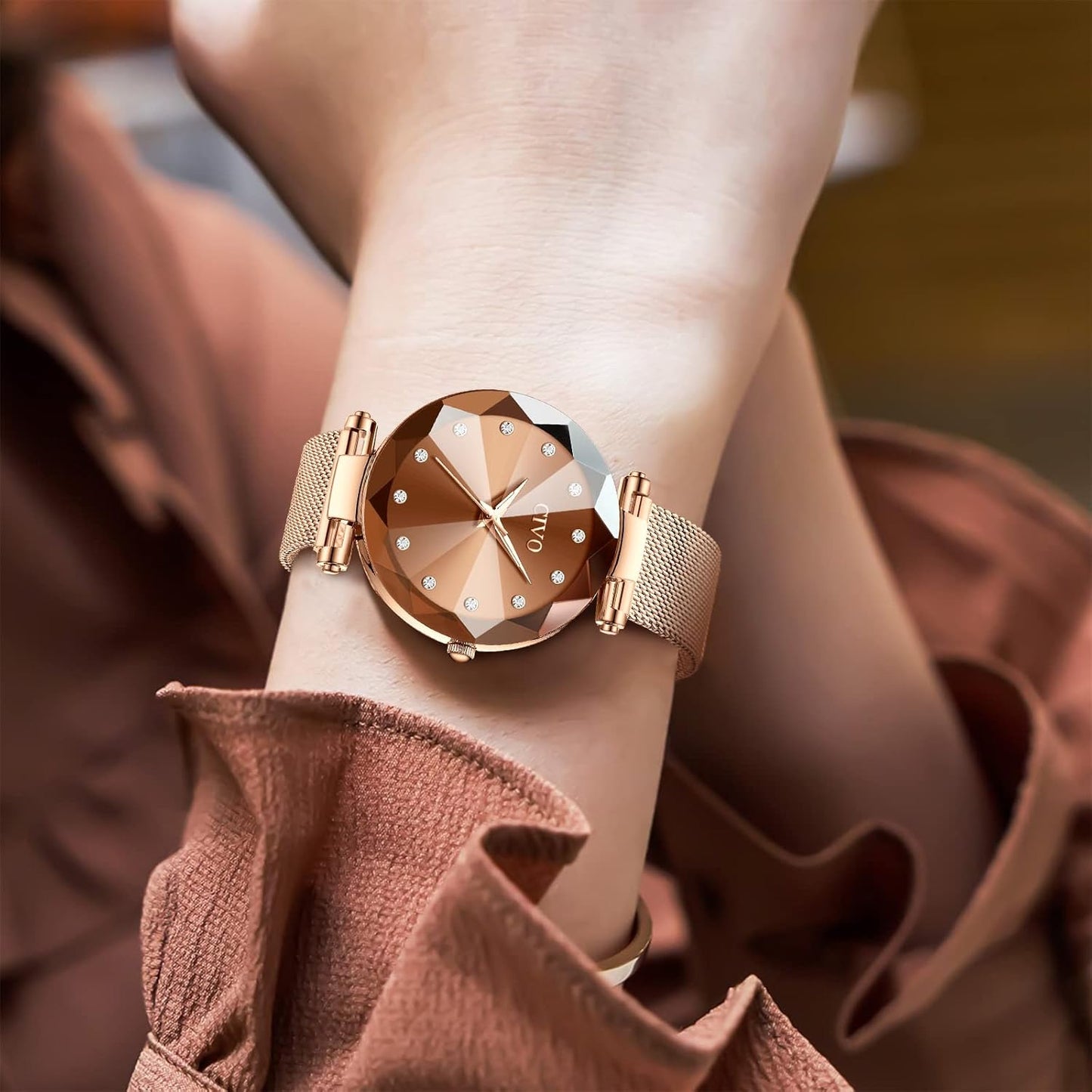 CIVO Womens Watch Ultra-Thin Stainless Steel Mesh Strap Analog Quartz Wrist Watch Waterproof Fashion Casual Elegant Ladies Watches with Diamond Timescale