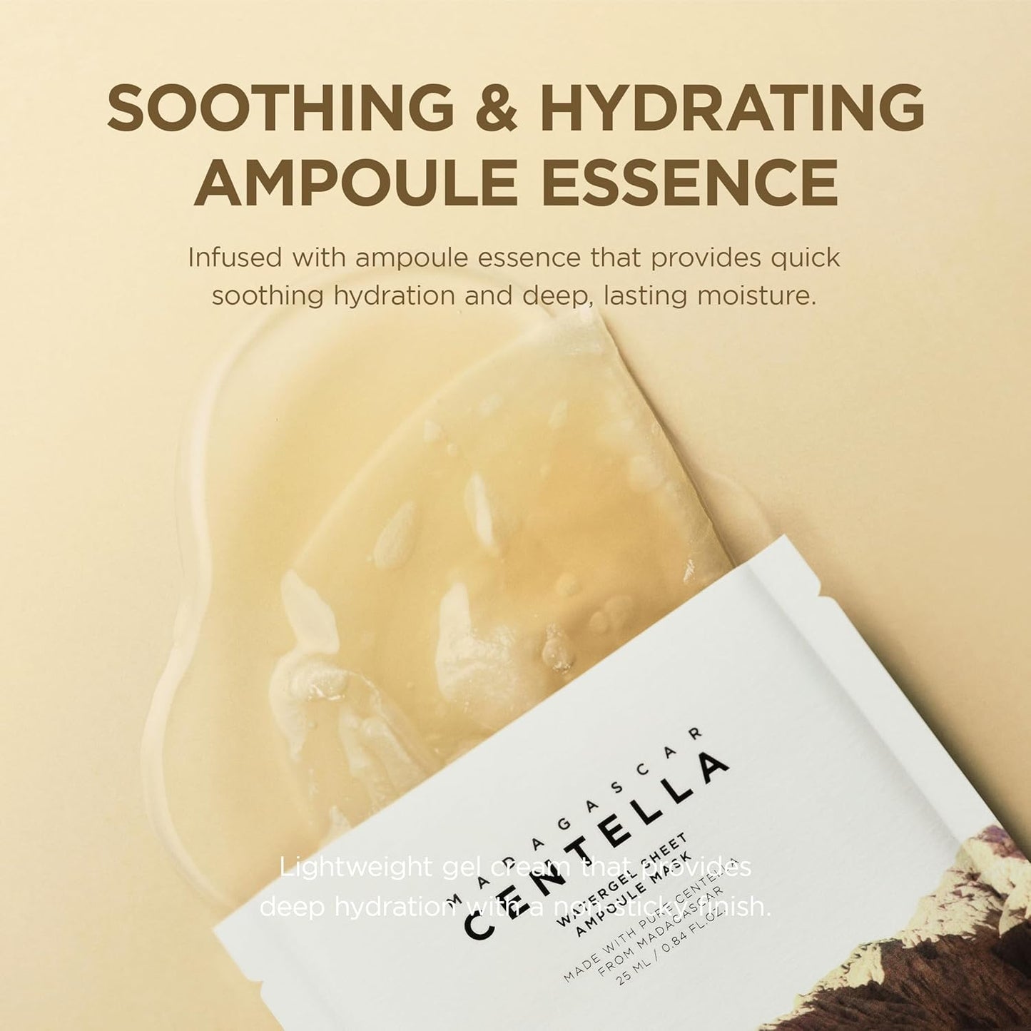 SKIN1004 Madagascar Centella Watergel Sheet Ampolla Mask 5ea, mascarilla coreana con centella asiática, hoja de mascarilla hidratante infundida con ampolla centella para hidratación profunda, cuidado de la piel coreano