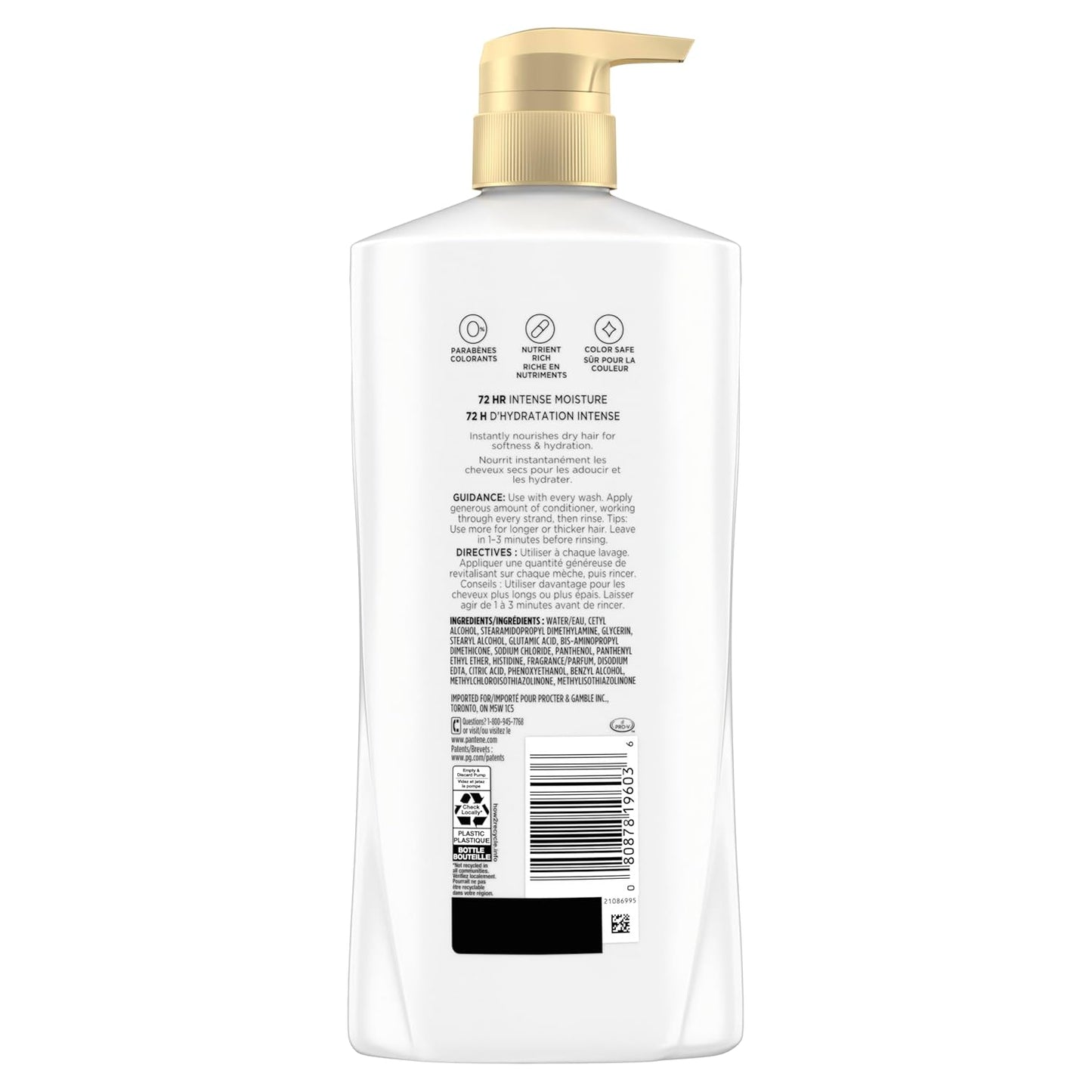 Pantene Shampoo & Conditioner Set, Daily Moisture Renewal - Pro-V Nutrients for Dry, Color-Treated, Straight to Curly Hair, 72-Hour Hydration & Softness, 52.8 Oz Total + Miracle Rescue Shot (0.5 Oz)