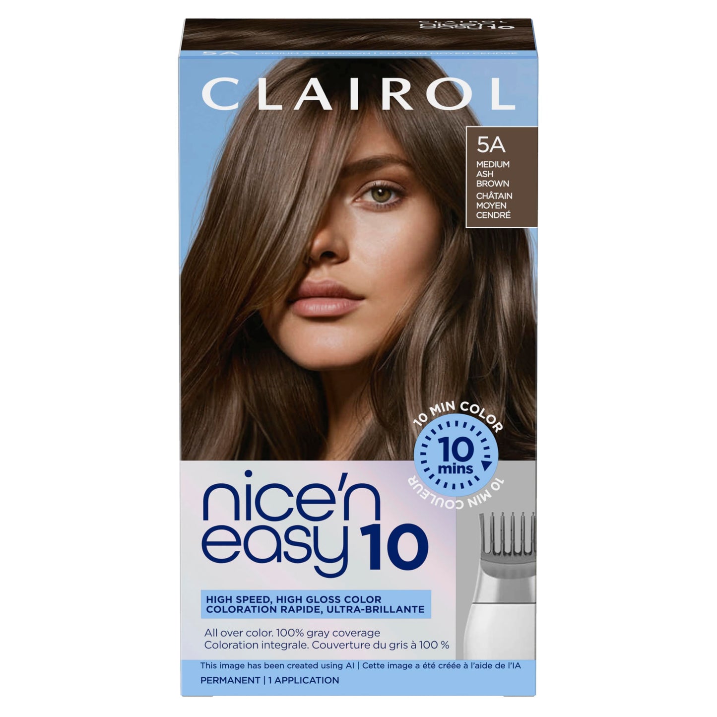 Clairol Nice'N Easy 10 Permanent Hair Dye, 6WN Light Chocolate Brown Hair Color, Pack of 1
