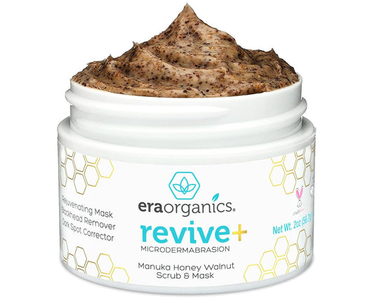 Manuka Honey Exfoliating Face Scrub – Gentle Microdermabrasion Face Exfoliator to Help Smooth, Soften & Balance with Moisturizing Organic Superfoods 2oz