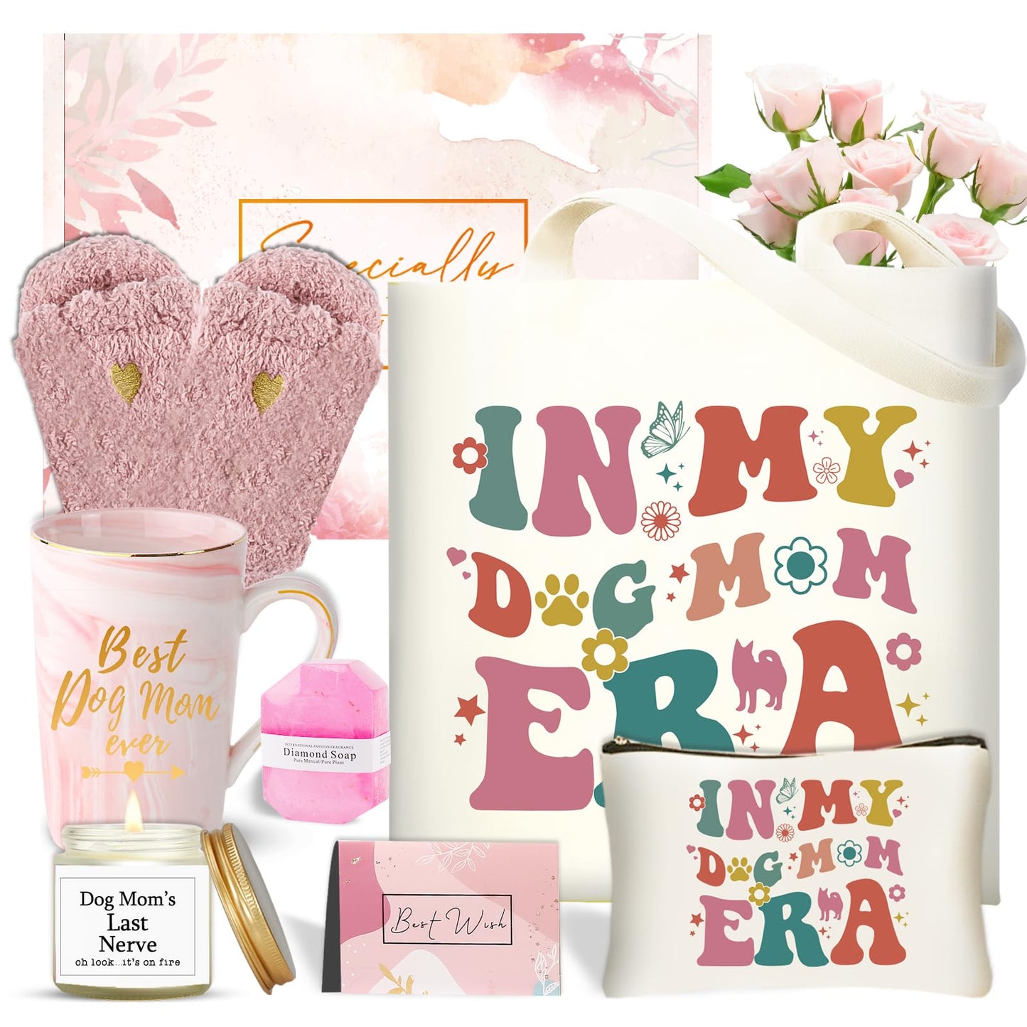 DHQH Best New Mom Gifts for Mom from Daughter Son,Gift Basket for Women Birthday Gifts for Mother-in-law Thanksgiving Presents with Candle box Tote Bag