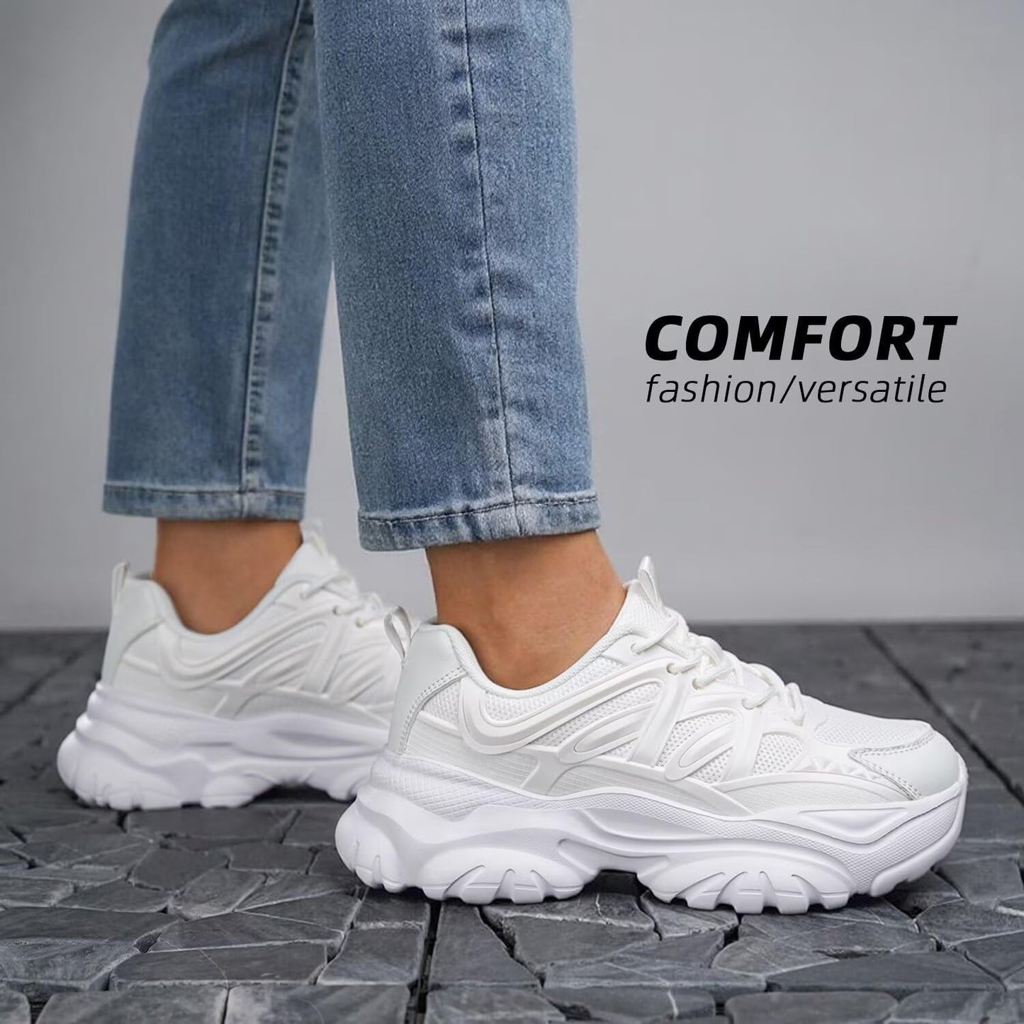 Zapatillas deportivas para correr en carretera para mujeres antideslizantes para damas caminata moda atlético grueso zapatillas trabajo gimnasio cómodas ligeras malla suela suave