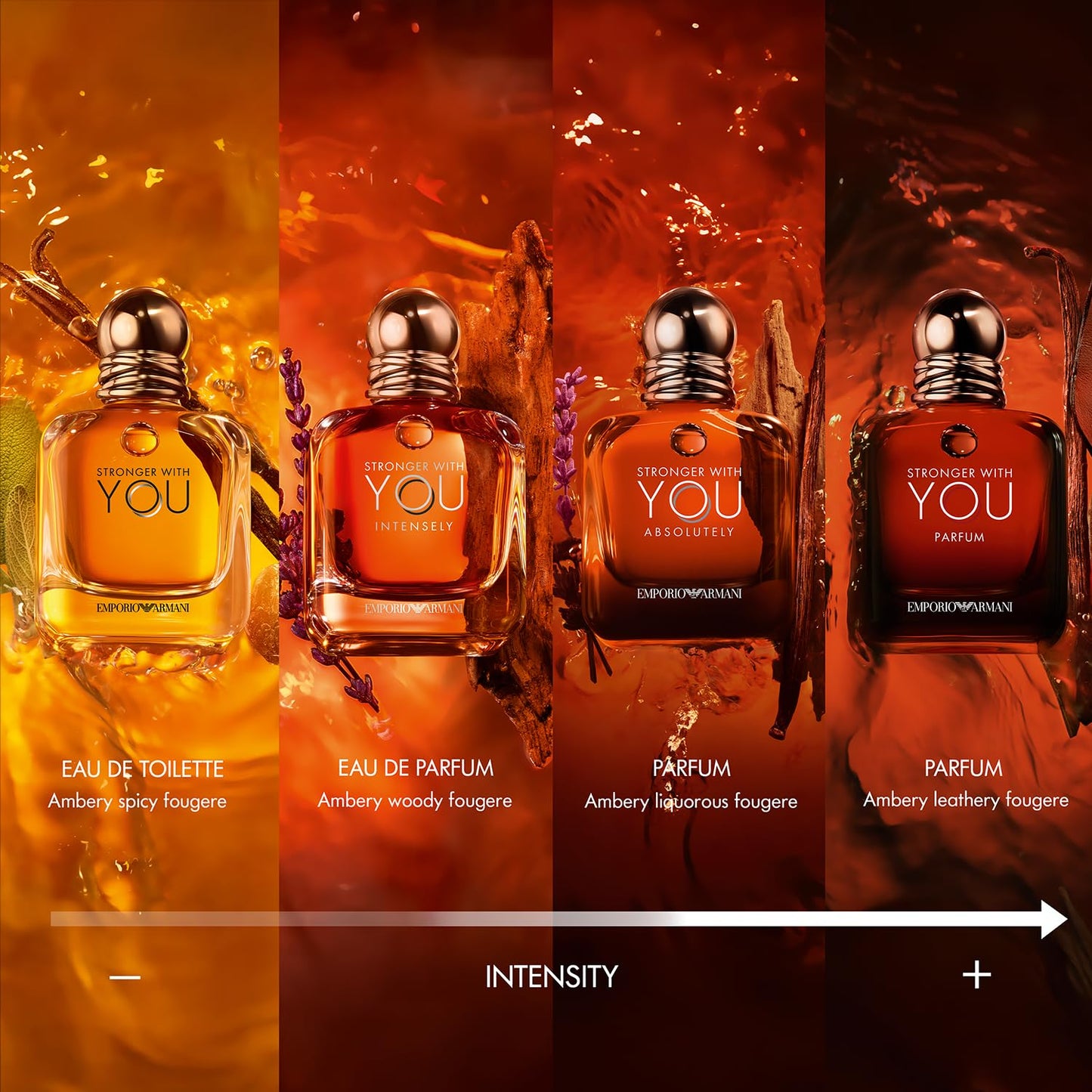 Armani Beauty - Stronger With You - Eau de Toilette - Colonia para Hombre - Fragancia picante cálida - Castaño, lavanda, salvia tierna, notas de vainilla
